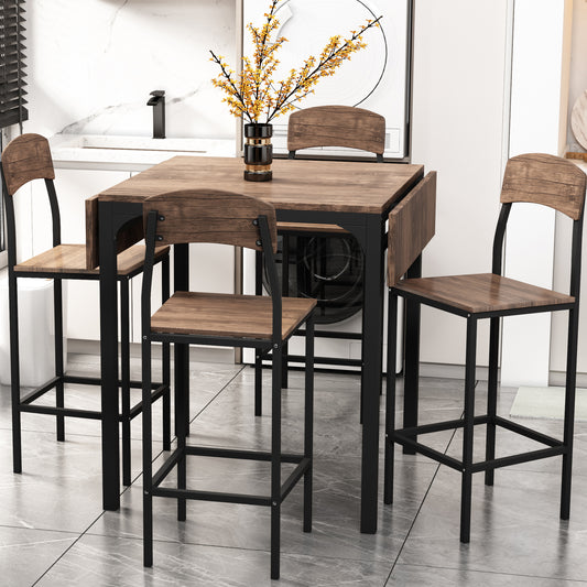 paproos 5-Piece Counter Height Dining Table and Chairs Set, LJC