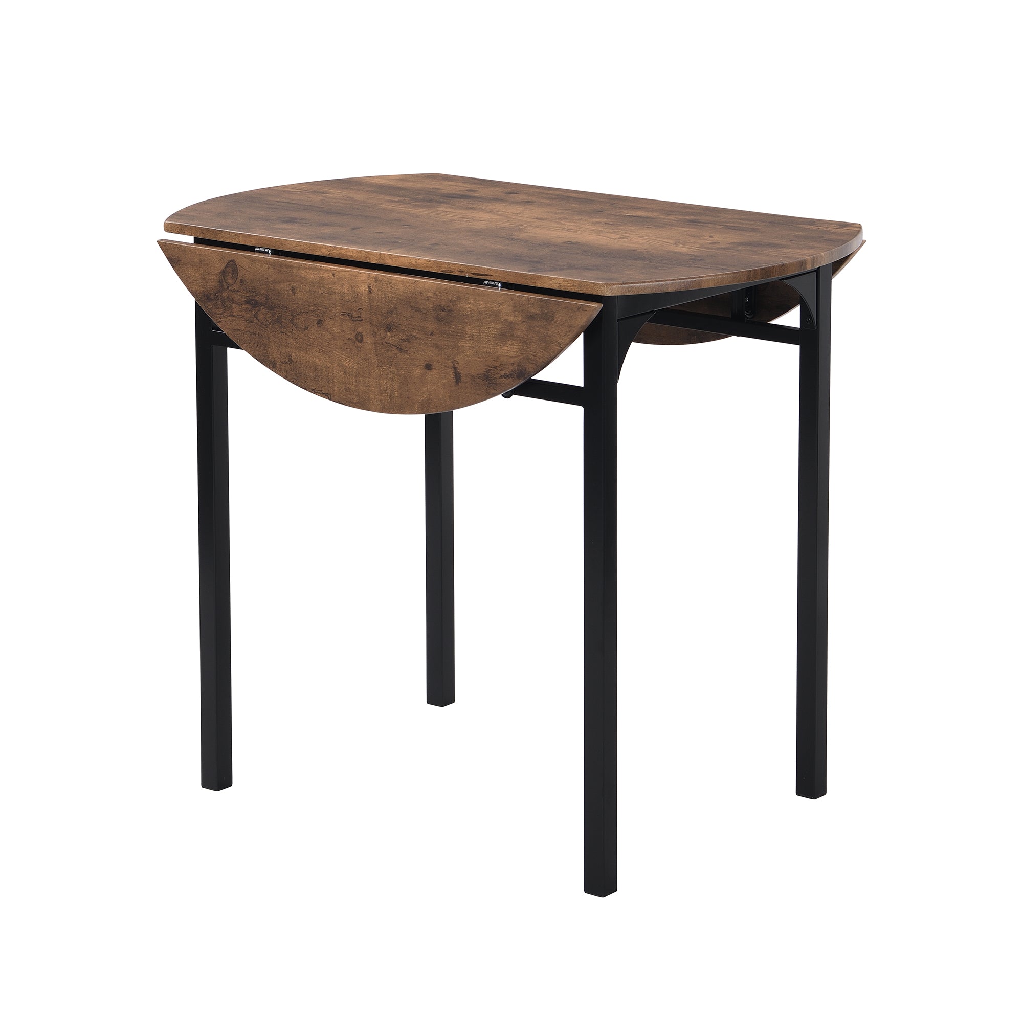 paproos 3-Piece Dining Table Set with Drop Leaf and 2 Chairs, LJC