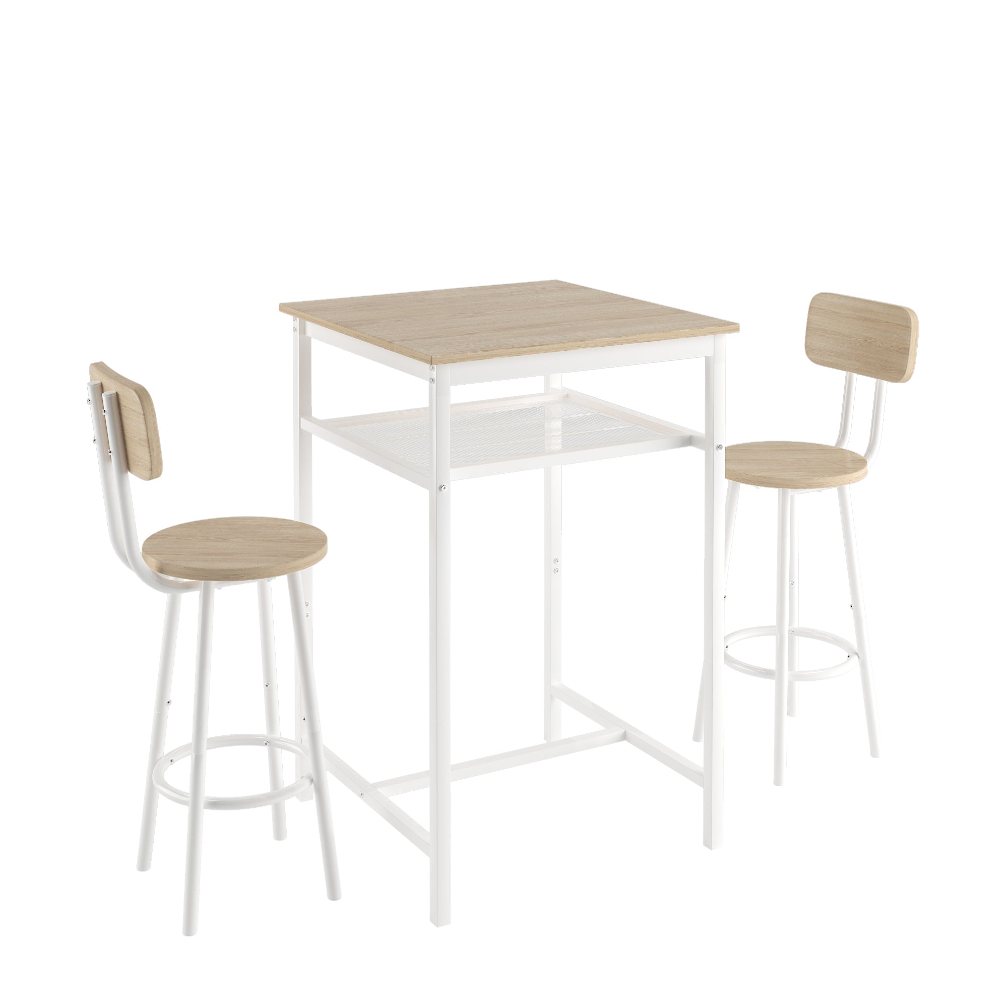 paproos 3 Piece Bar Table Set with Collapsible Bottle Holder