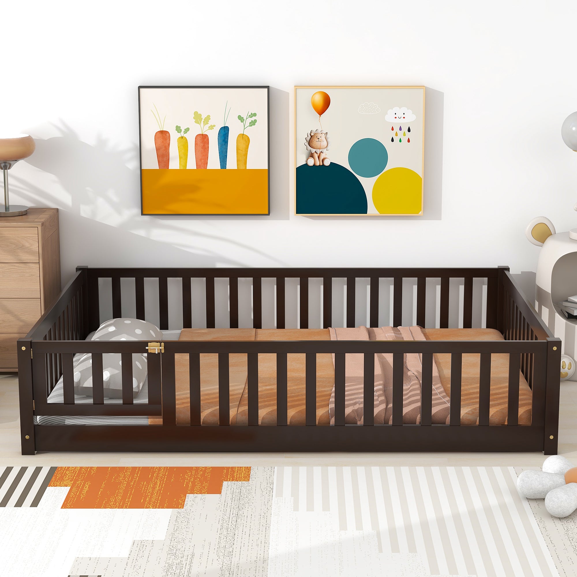 PAPROOS Wood Montessor Floor Bed