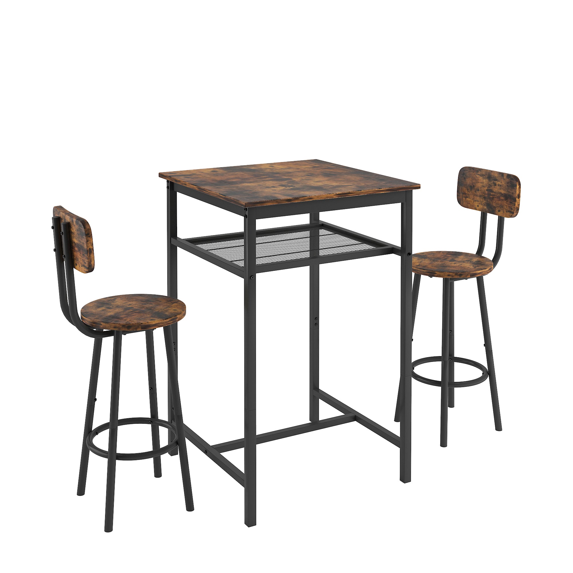 paproos 3 Piece Bar Table Set with Collapsible Bottle Holder