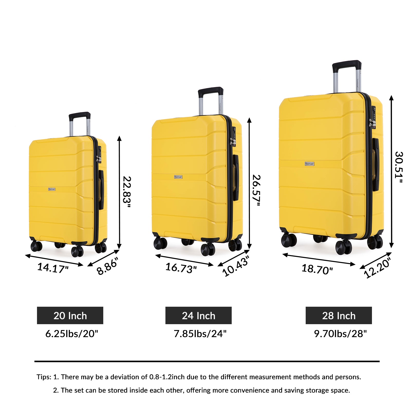 Paproos 3 PCS Luggage Set, LJC
