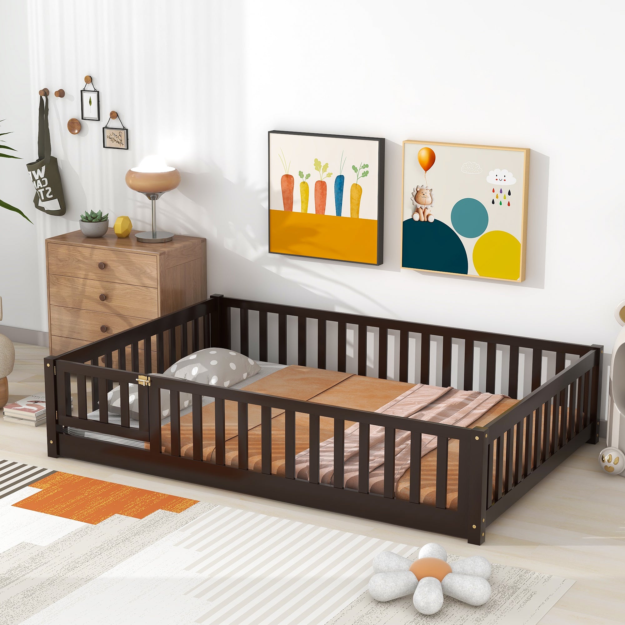 PAPROOS Wood Montessor Floor Bed