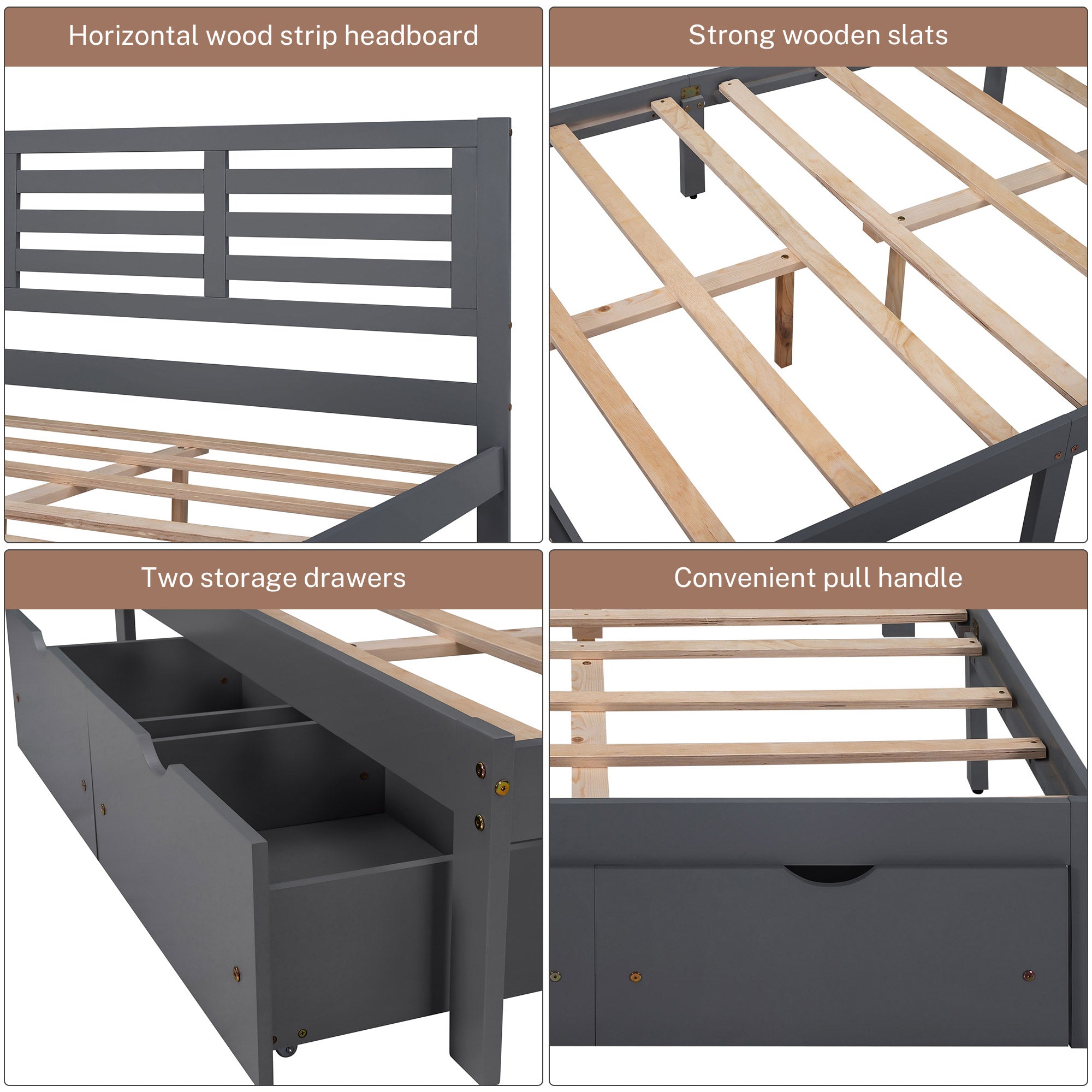 PAPROOS Full Bed with Storage
