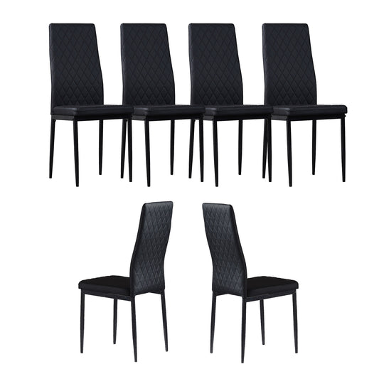 paproos Modern Dining Chairs Set of 6, PU Leather Dining Room Chairs, Kitchen Chairs with Metal Legs, Easy to Assemble Dining Chair for Restaurant, Kitchen, Dining Room and Living Room