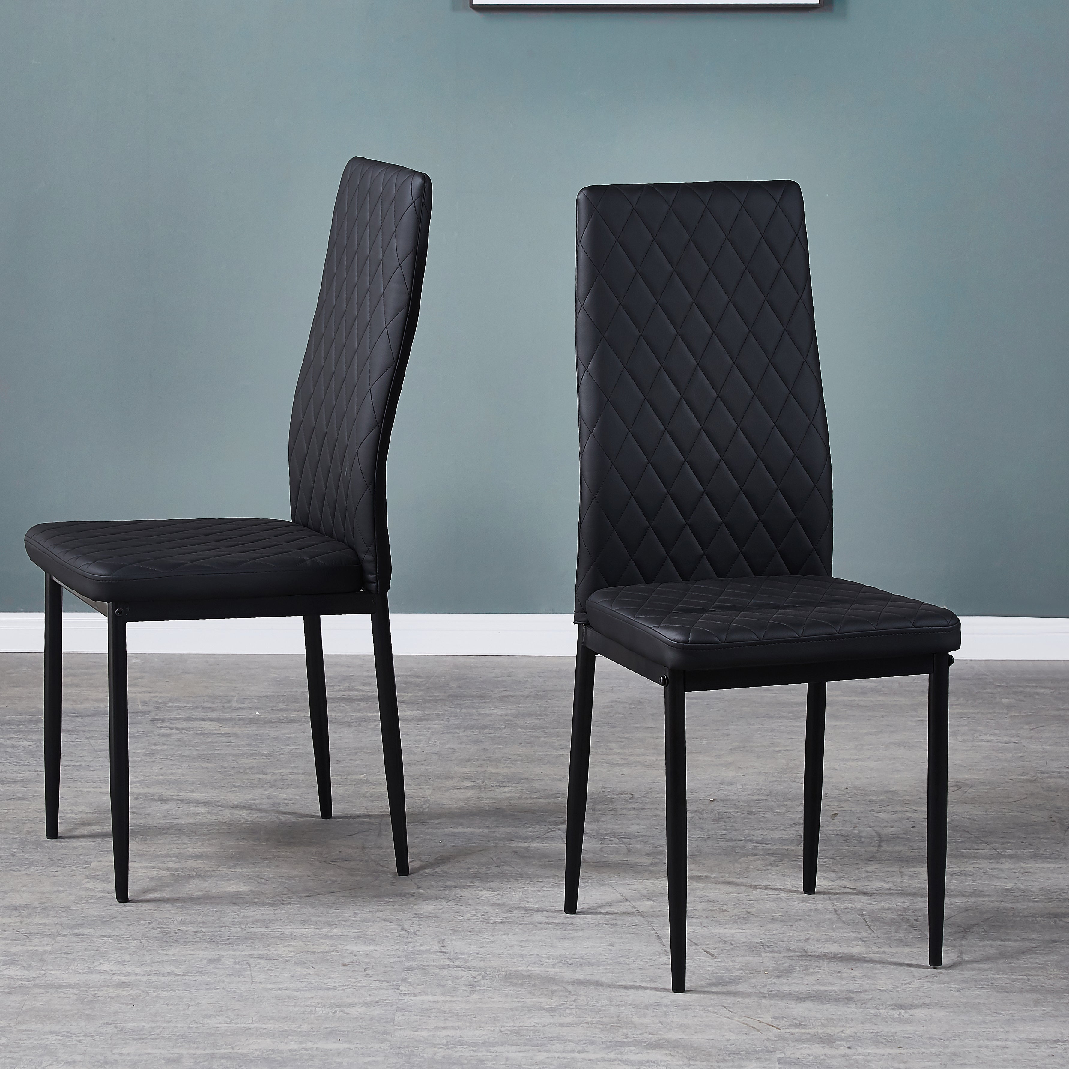 paproos Modern Dining Chairs Set of 6, PU Leather Dining Room Chairs, Kitchen Chairs with Metal Legs, Easy to Assemble Dining Chair for Restaurant, Kitchen, Dining Room and Living Room