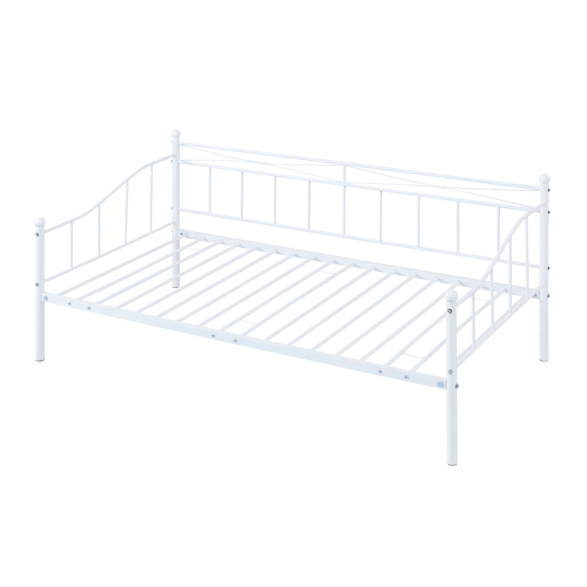 paproos Twin Size Daybed with Adjustable Pop Up Trundle, Heavy-Duty Steel Metal Bed Frame Space Saving, Perfect for Kids/Teens/Adults