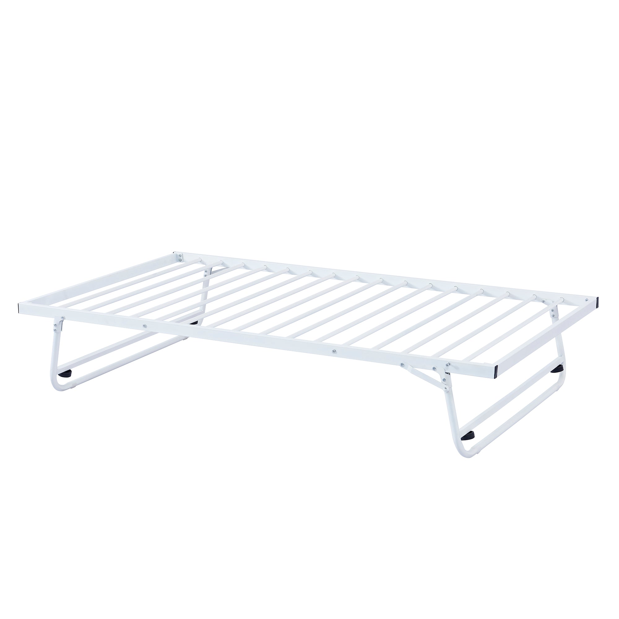 paproos Twin Size Daybed with Adjustable Pop Up Trundle, Heavy-Duty Steel Metal Bed Frame Space Saving, Perfect for Kids/Teens/Adults