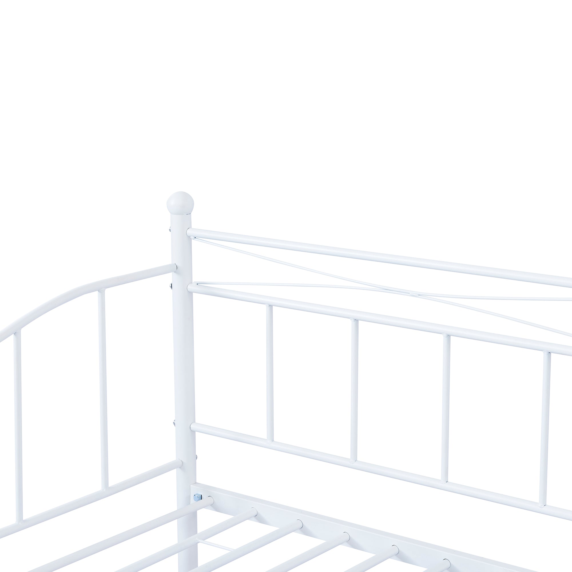 paproos Twin Size Daybed with Adjustable Pop Up Trundle, Heavy-Duty Steel Metal Bed Frame Space Saving, Perfect for Kids/Teens/Adults