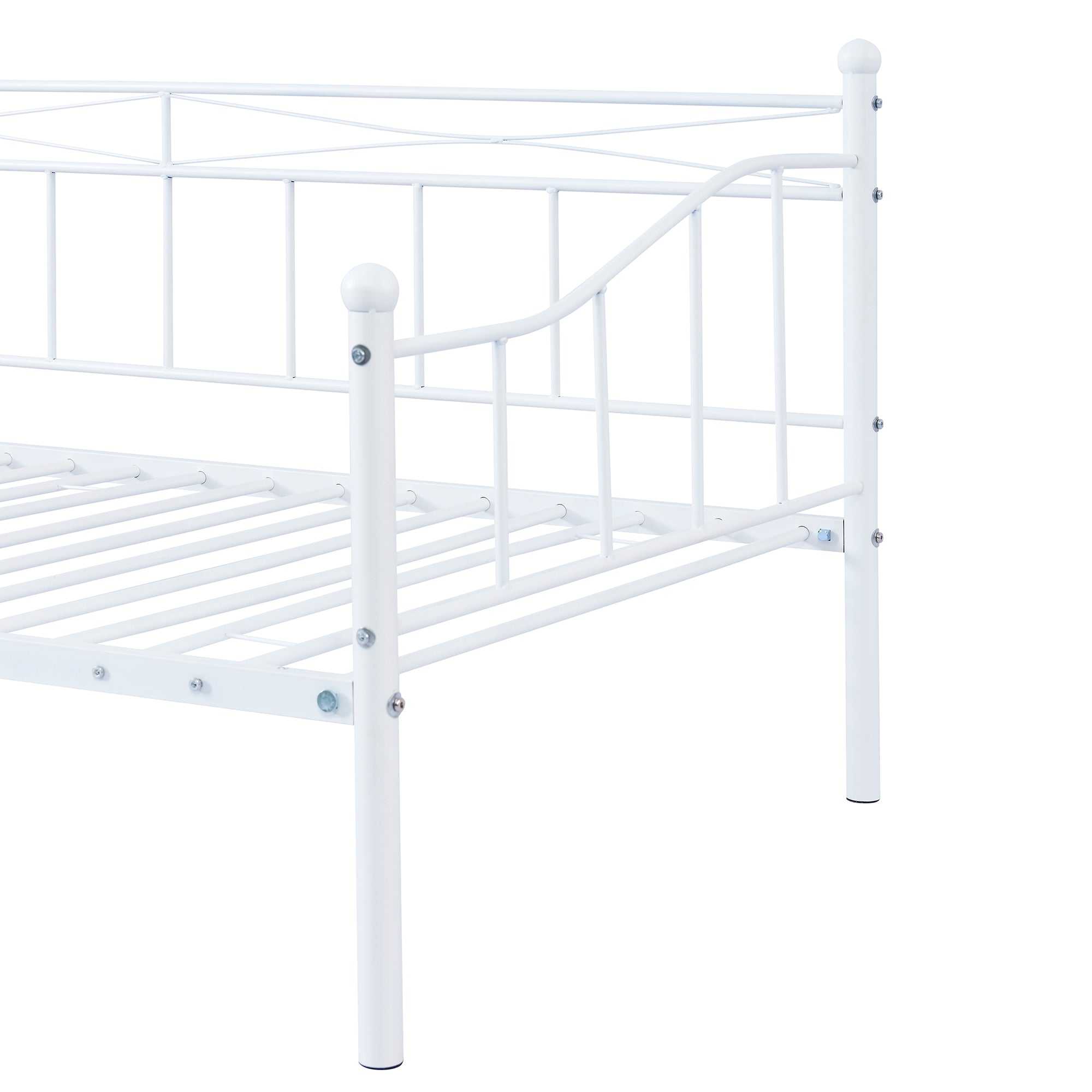 paproos Twin Size Daybed with Adjustable Pop Up Trundle, Heavy-Duty Steel Metal Bed Frame Space Saving, Perfect for Kids/Teens/Adults