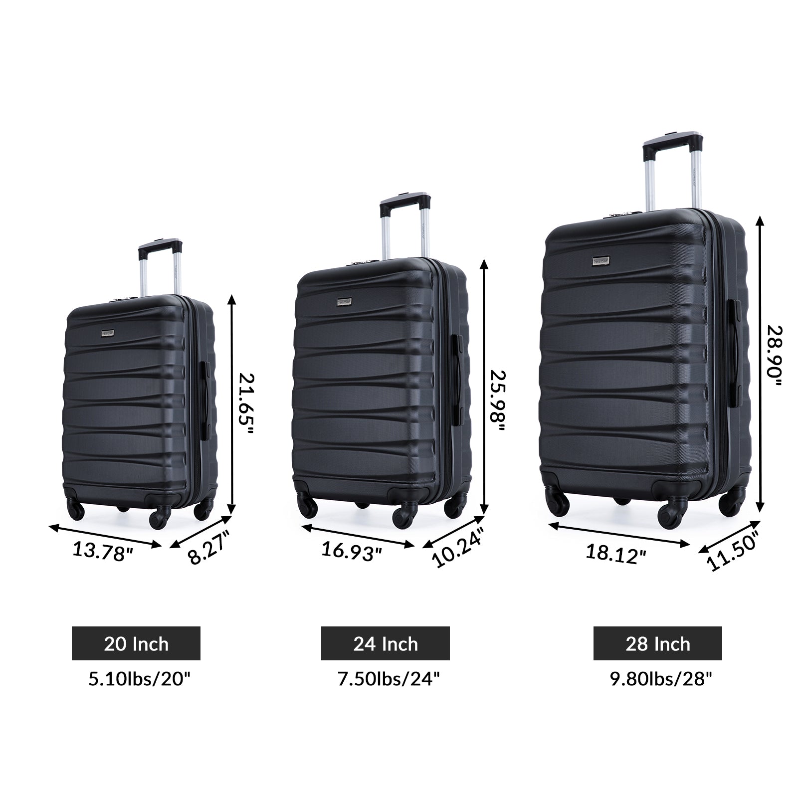 Paproos 3 PCS Luggage Set, LJC