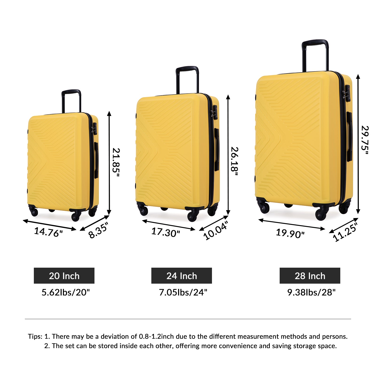 Paproos Travel Luggage Set of 3, LJC