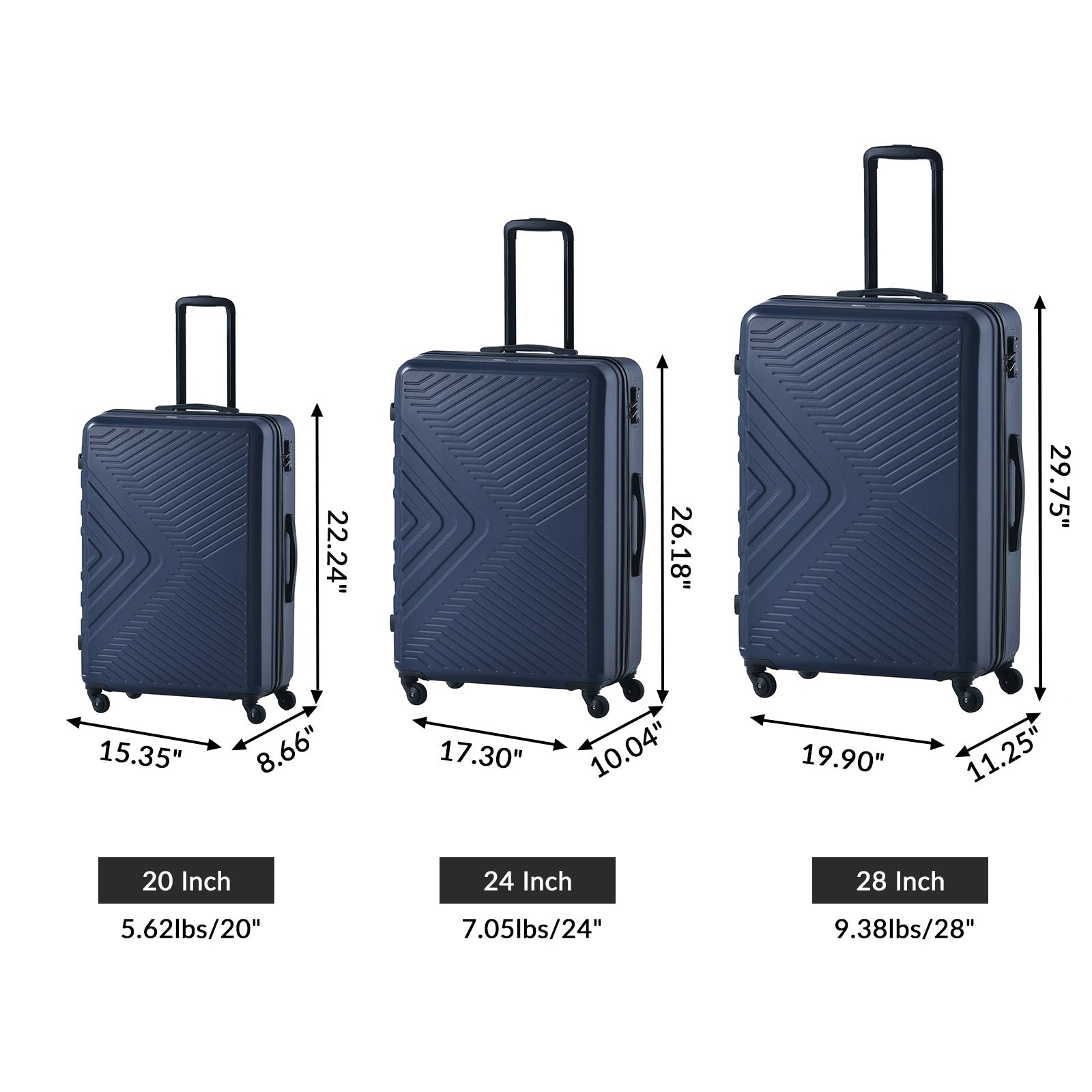 Paproos Travel Luggage Set of 3, LJC