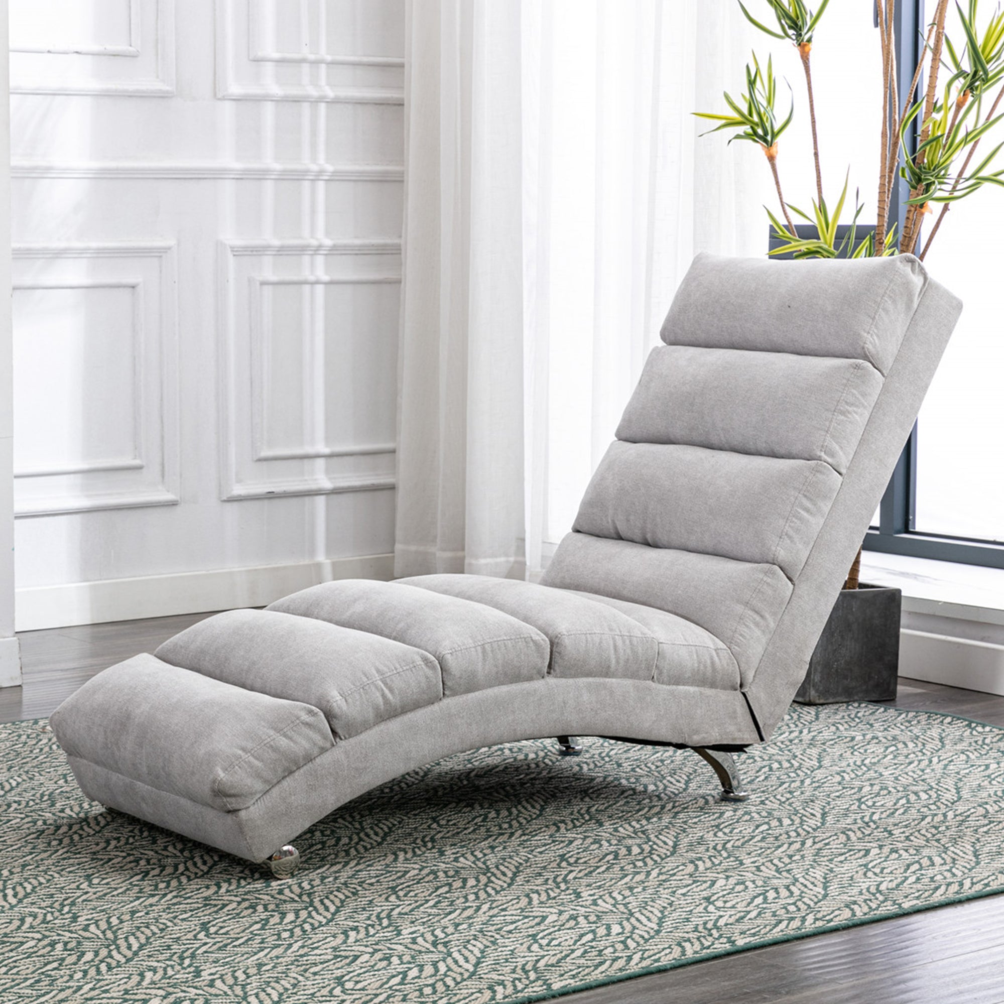 paproos Massage Chaise Lounge, Indoor Ergonomic Electric Massage Long Lounger with Remote Control, LJC