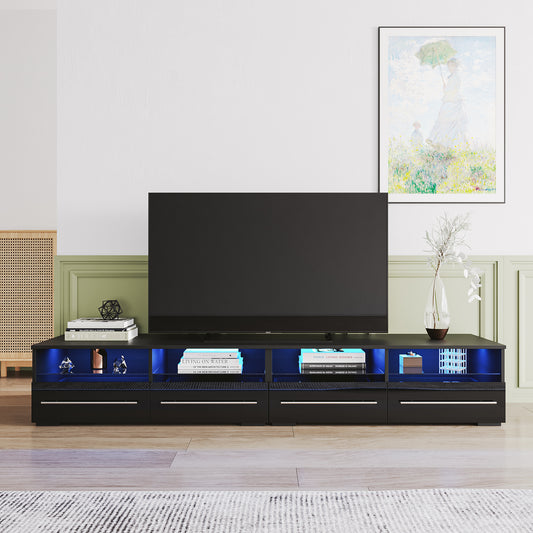 paproos TV Cabinet with 16 Colors LED Light and Remote