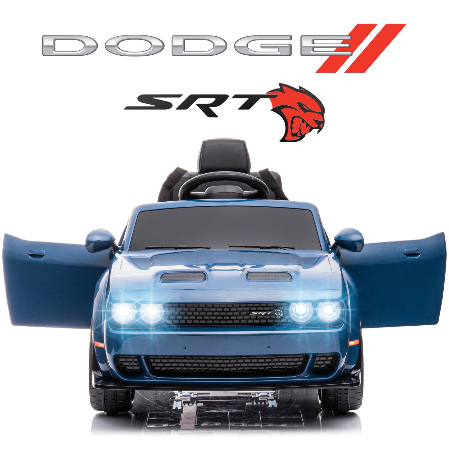 paproos Blue 12V Dodge Challenger Powered Ride On Car with Remote Control