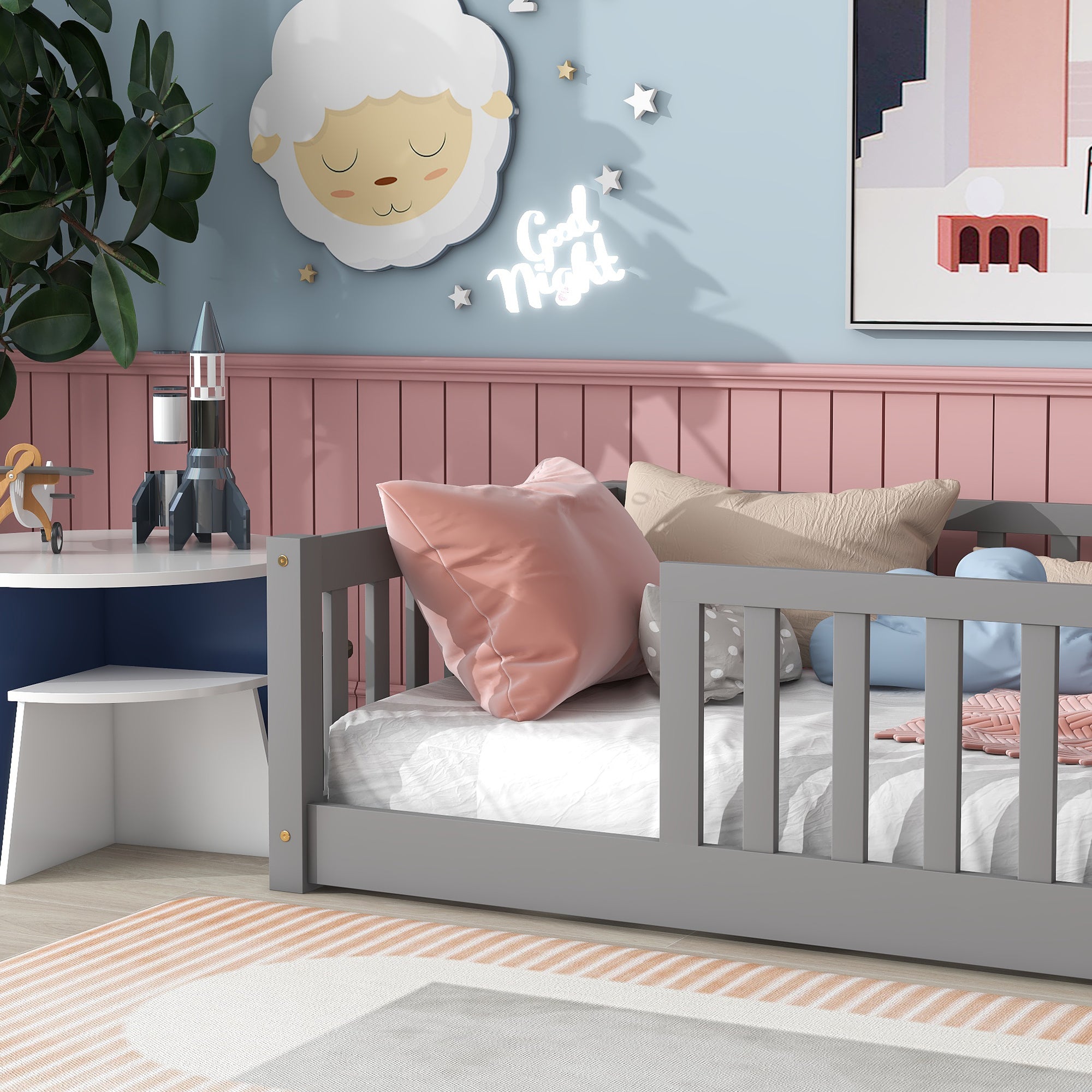 PAPROOS Wood Montessor Floor Bed