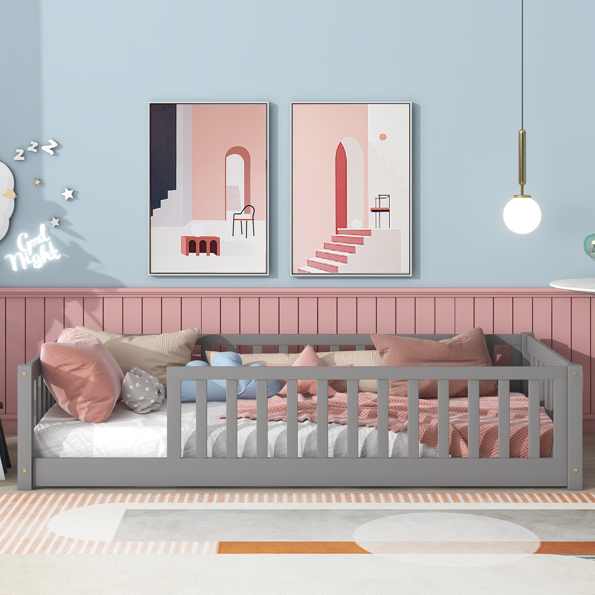 PAPROOS Wood Montessor Floor Bed