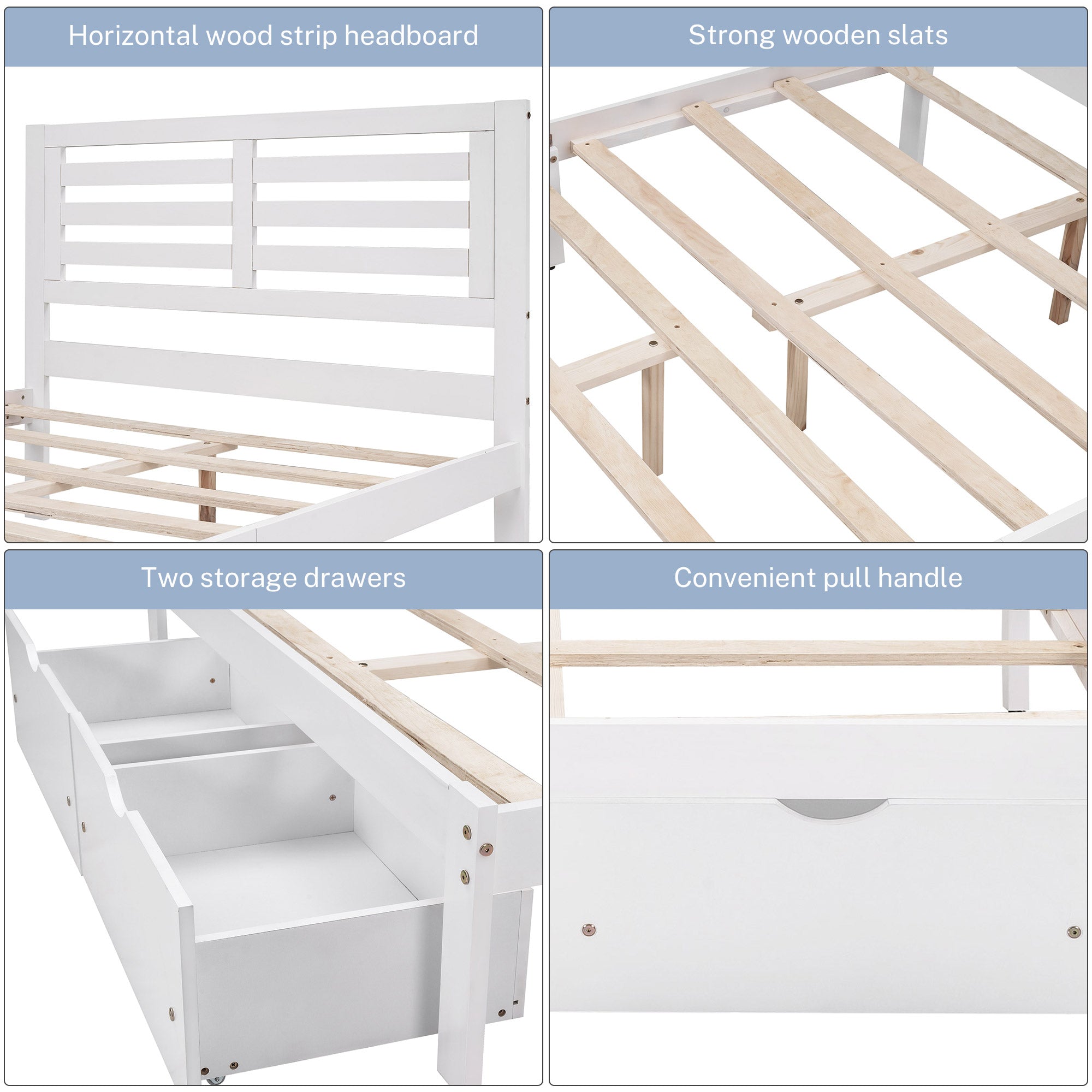 PAPROOS Full Bed with Storage