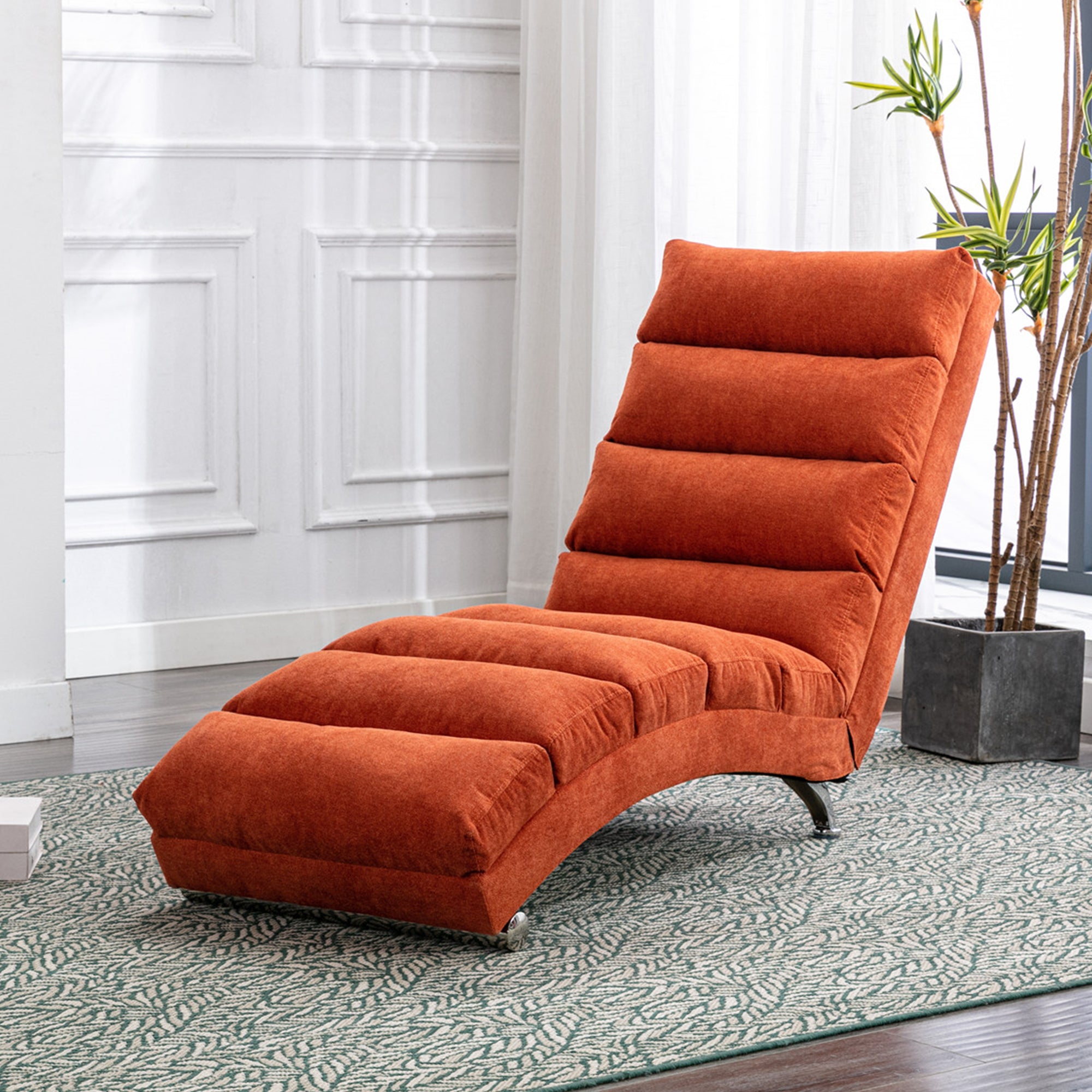 paproos Massage Chaise Lounge, Indoor Ergonomic Electric Massage Long Lounger with Remote Control, LJC