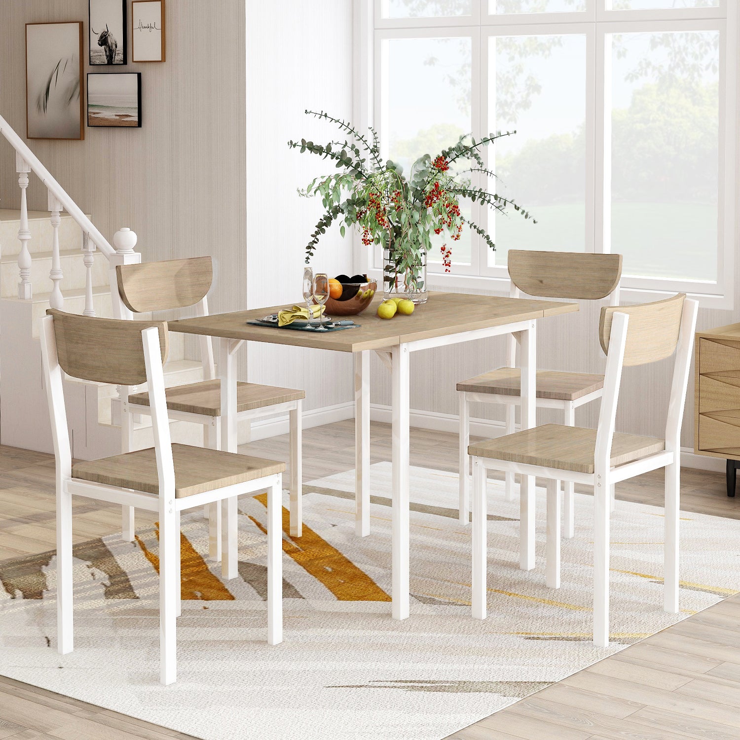 Paproos 5 Piece Dining Table Set, LJC