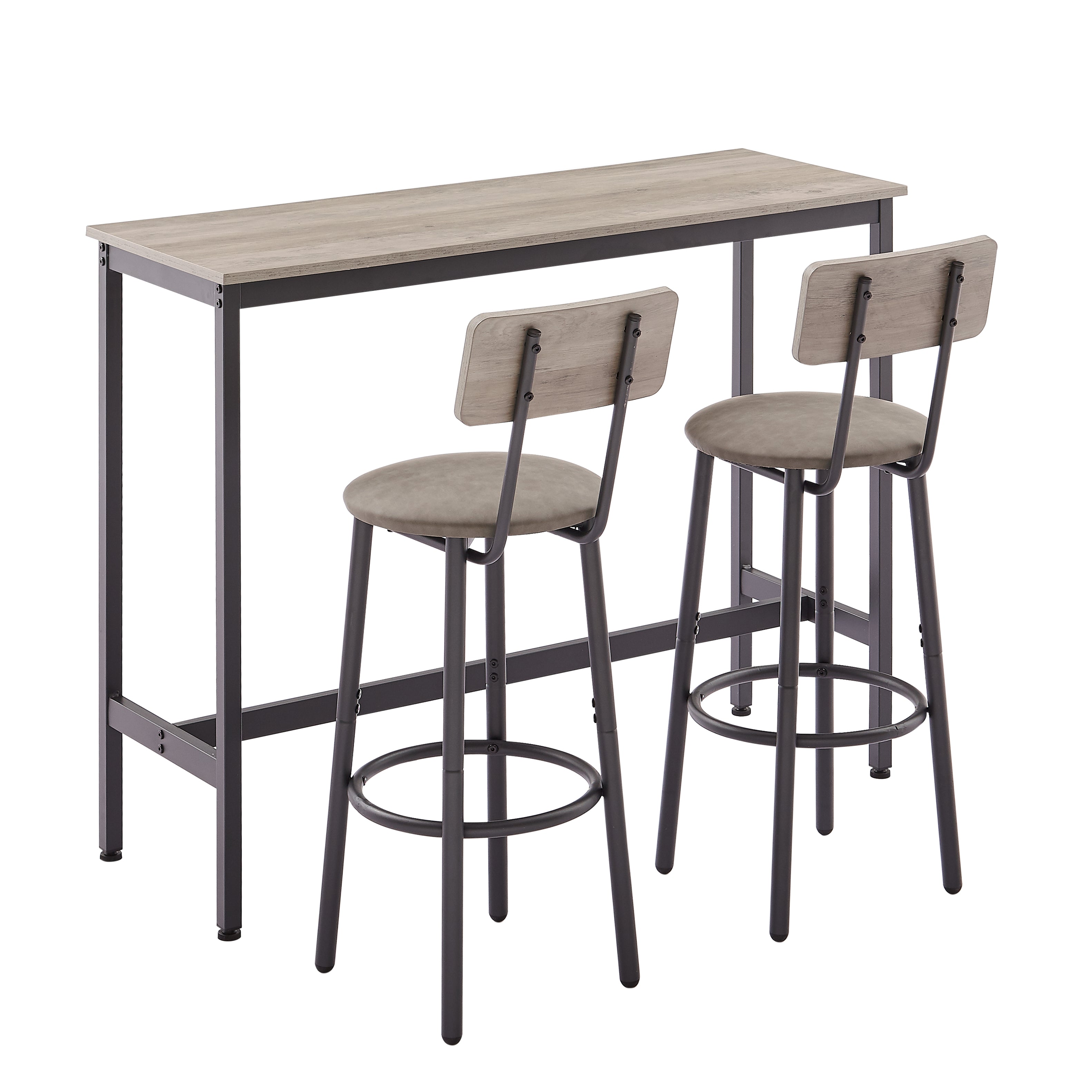 paproos 3 Piece Bar Table Set with Collapsible Bottle Holder