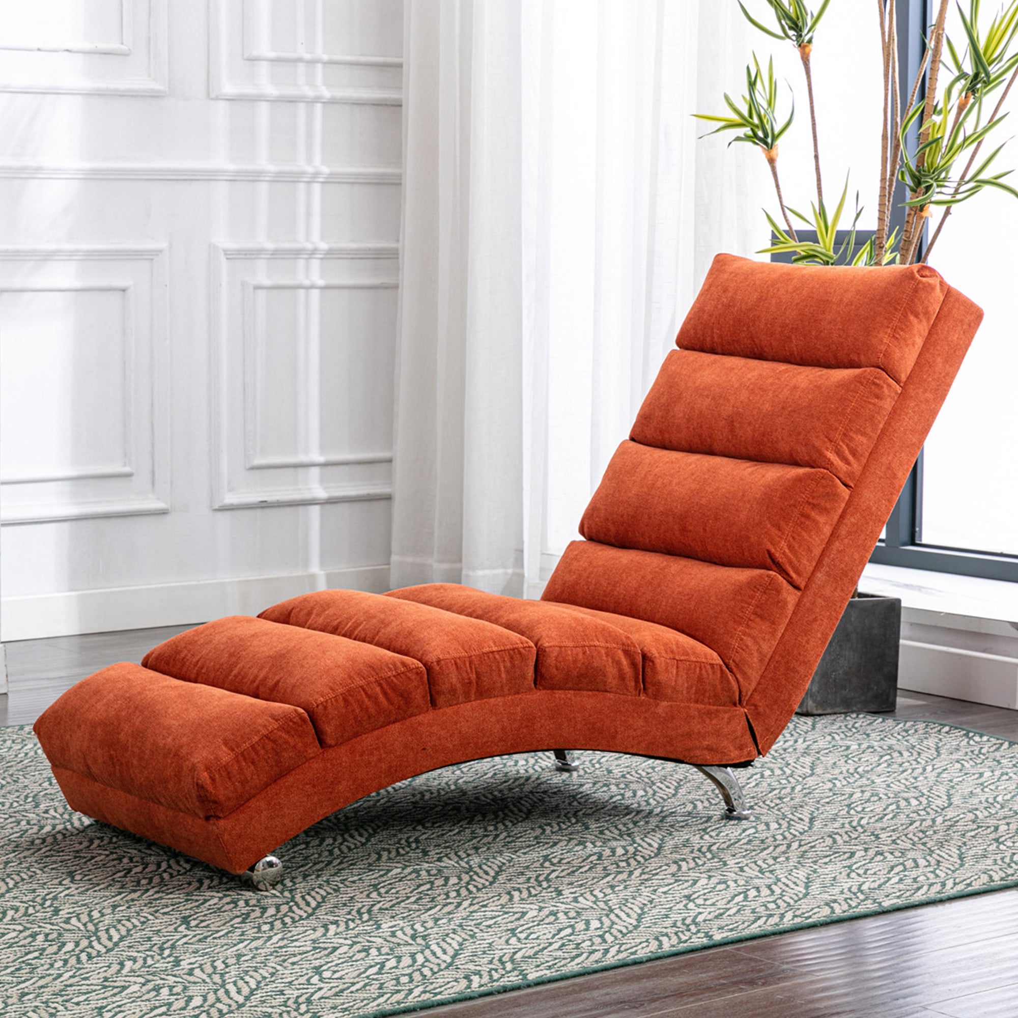 paproos Massage Chaise Lounge, Indoor Ergonomic Electric Massage Long Lounger with Remote Control, LJC