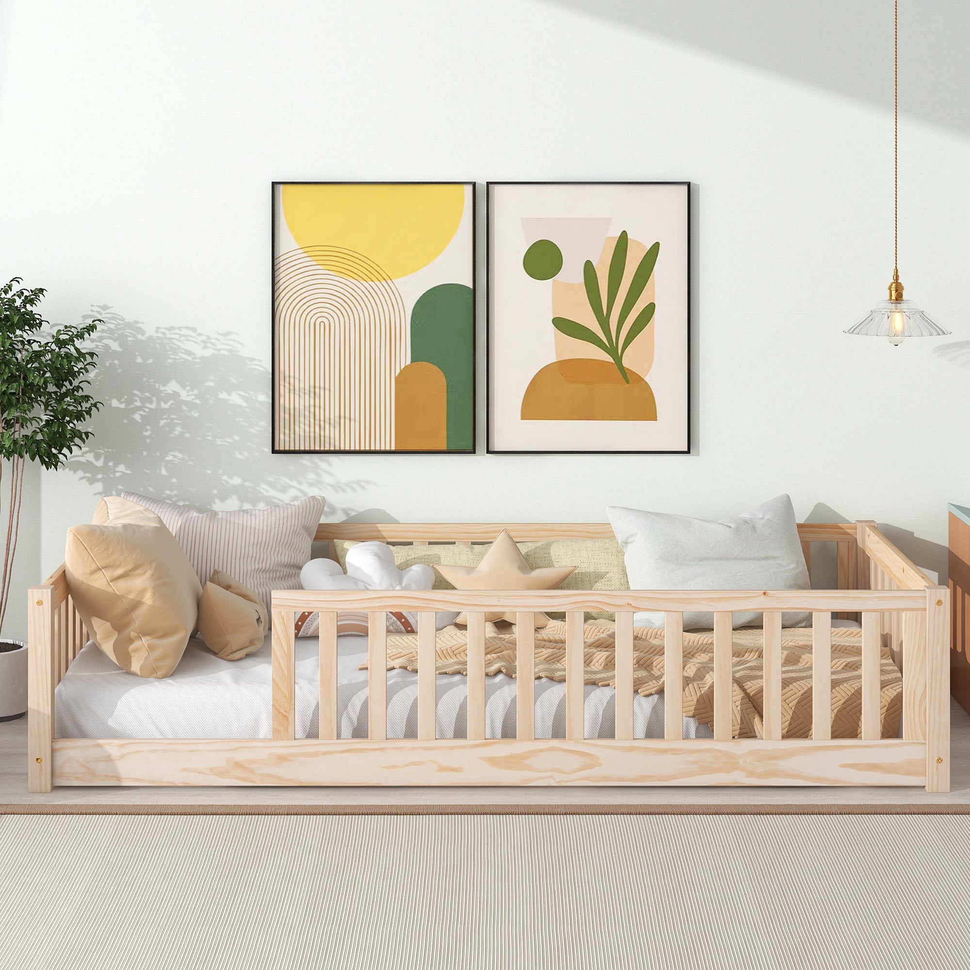 PAPROOS Wood Montessor Floor Bed
