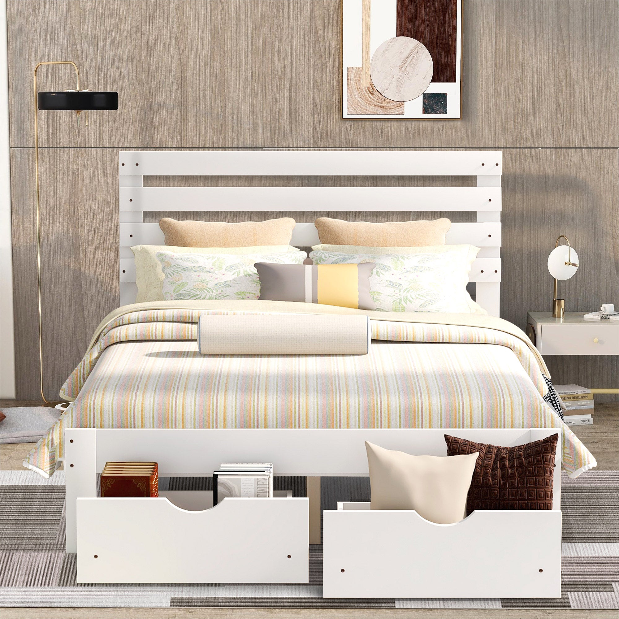 PAPROOS Full Bed with Storage