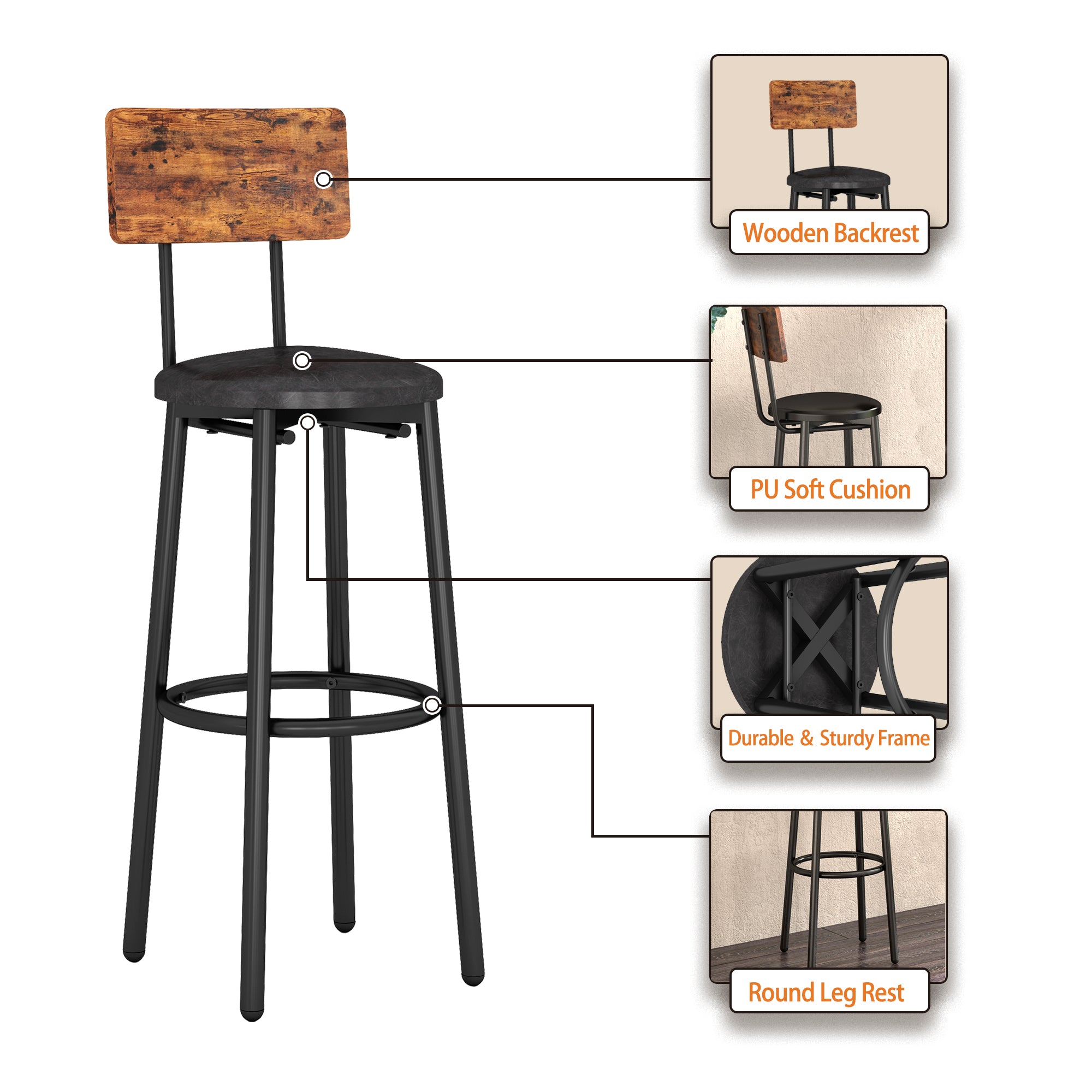 paproos Bar Table Set of 3