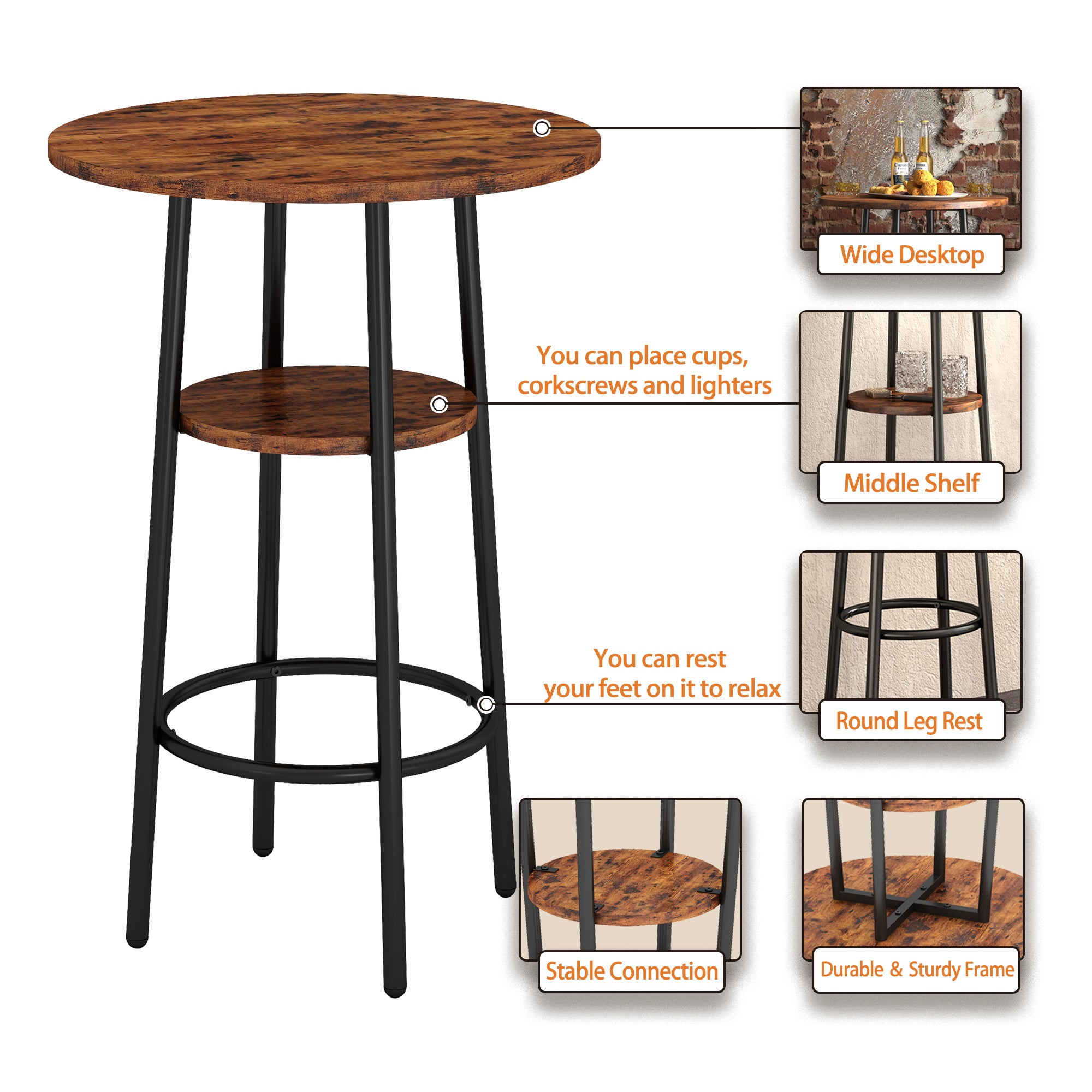 paproos Bar Table Set of 3