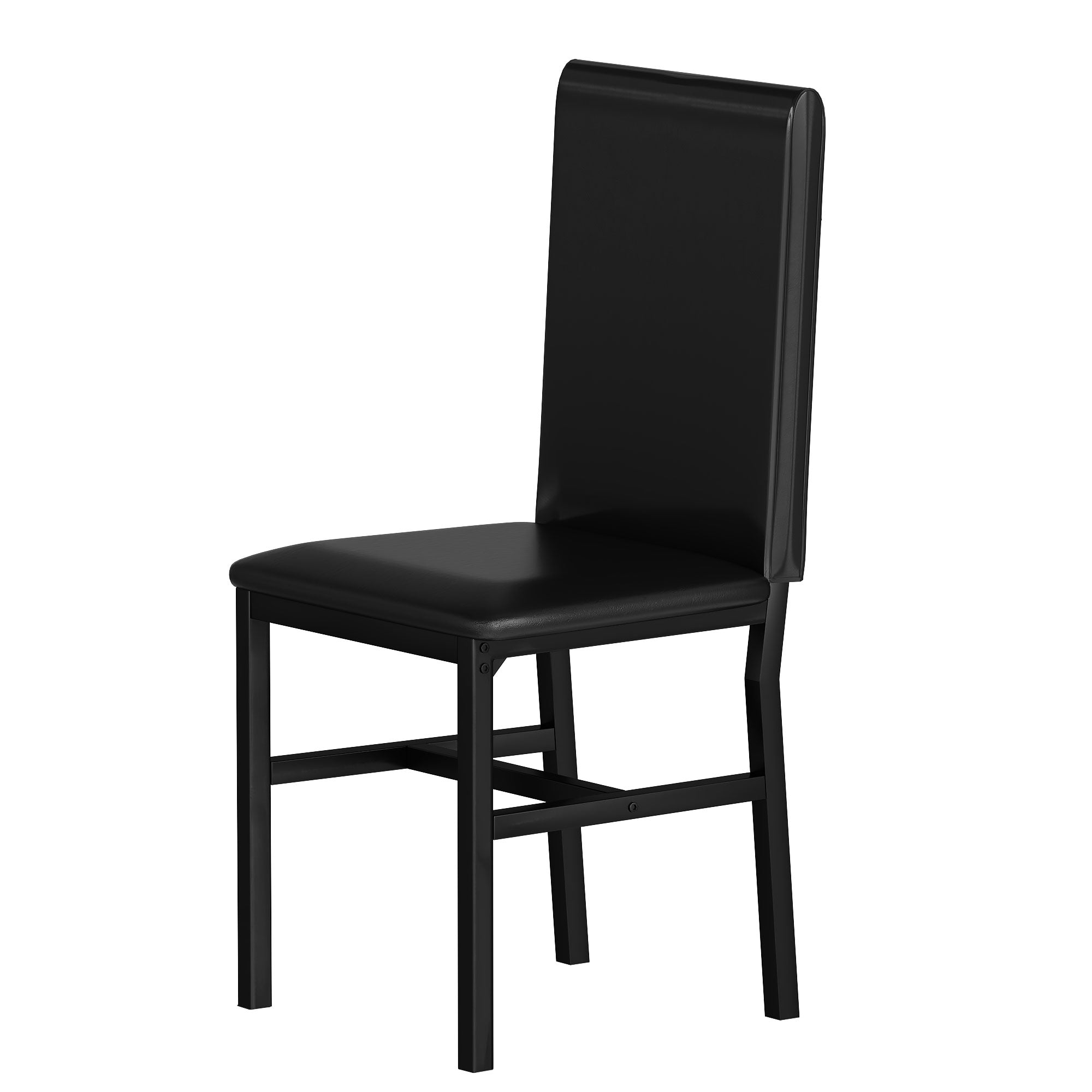 PAPROOS Dining Table Set for 4, Modern 5-Piece Kitchen Table Set with Marble Top and Faux Leather Upholstery Chairs