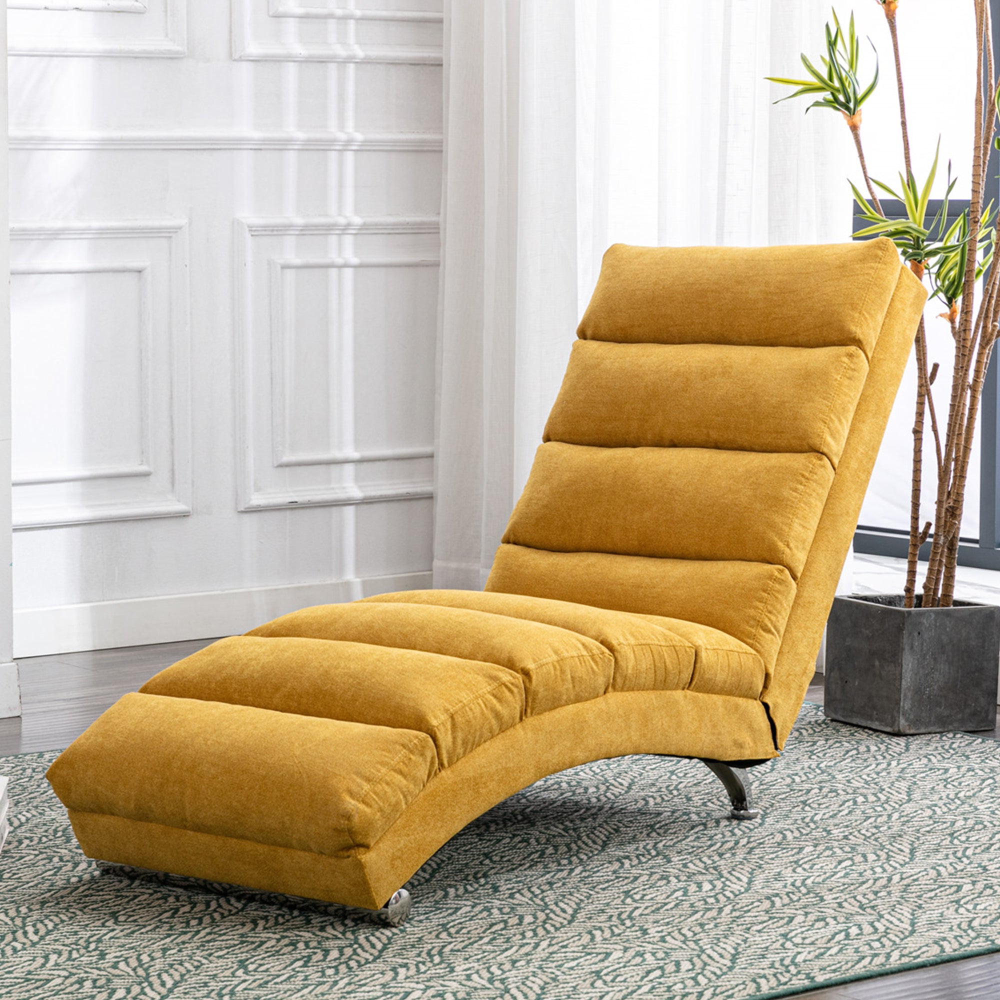 paproos Massage Chaise Lounge, Indoor Ergonomic Electric Massage Long Lounger with Remote Control, LJC
