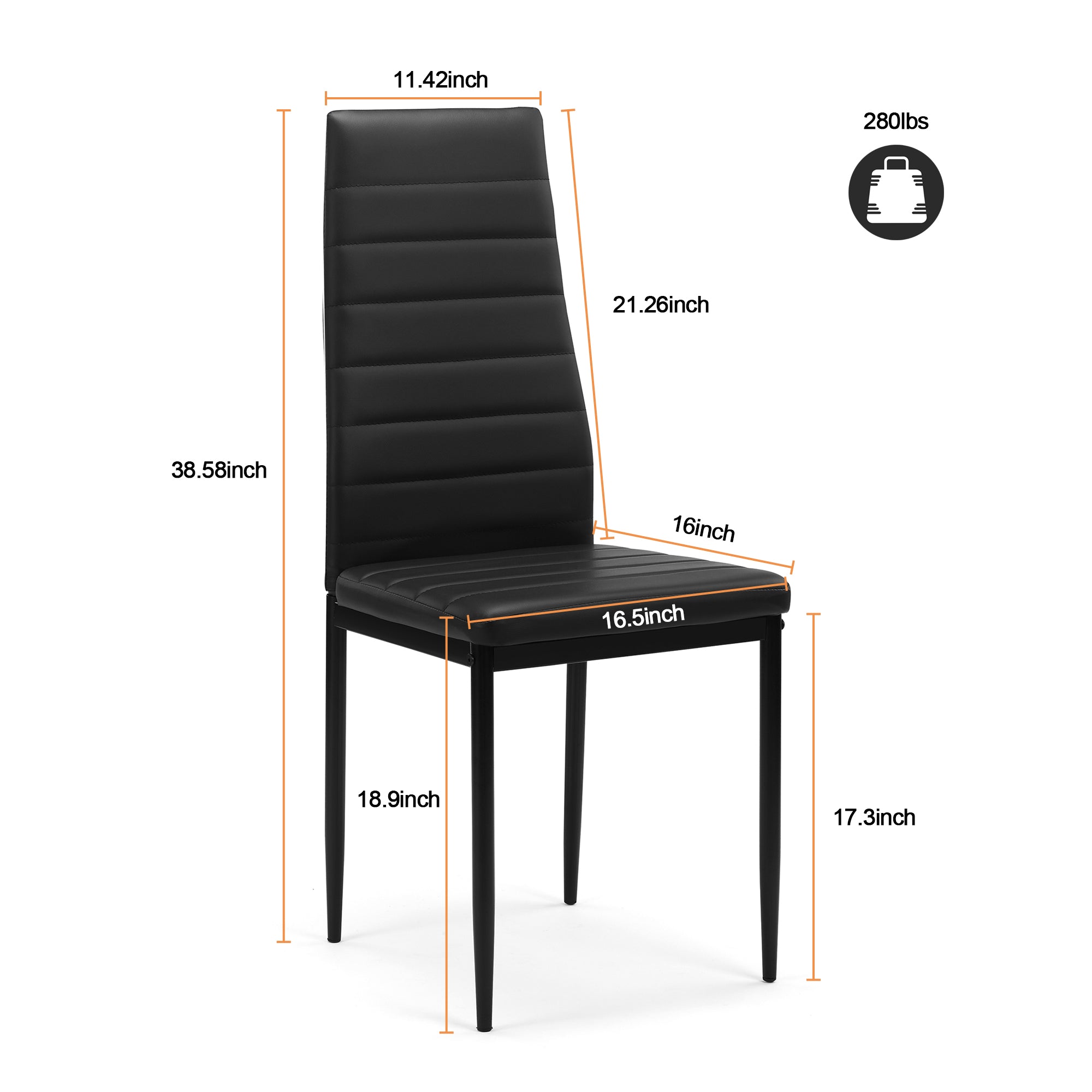 PAPROOS Dining Table Set for 4, Modern 5-Piece Kitchen Table Set with Marble Top and Faux Leather Upholstery Chairs