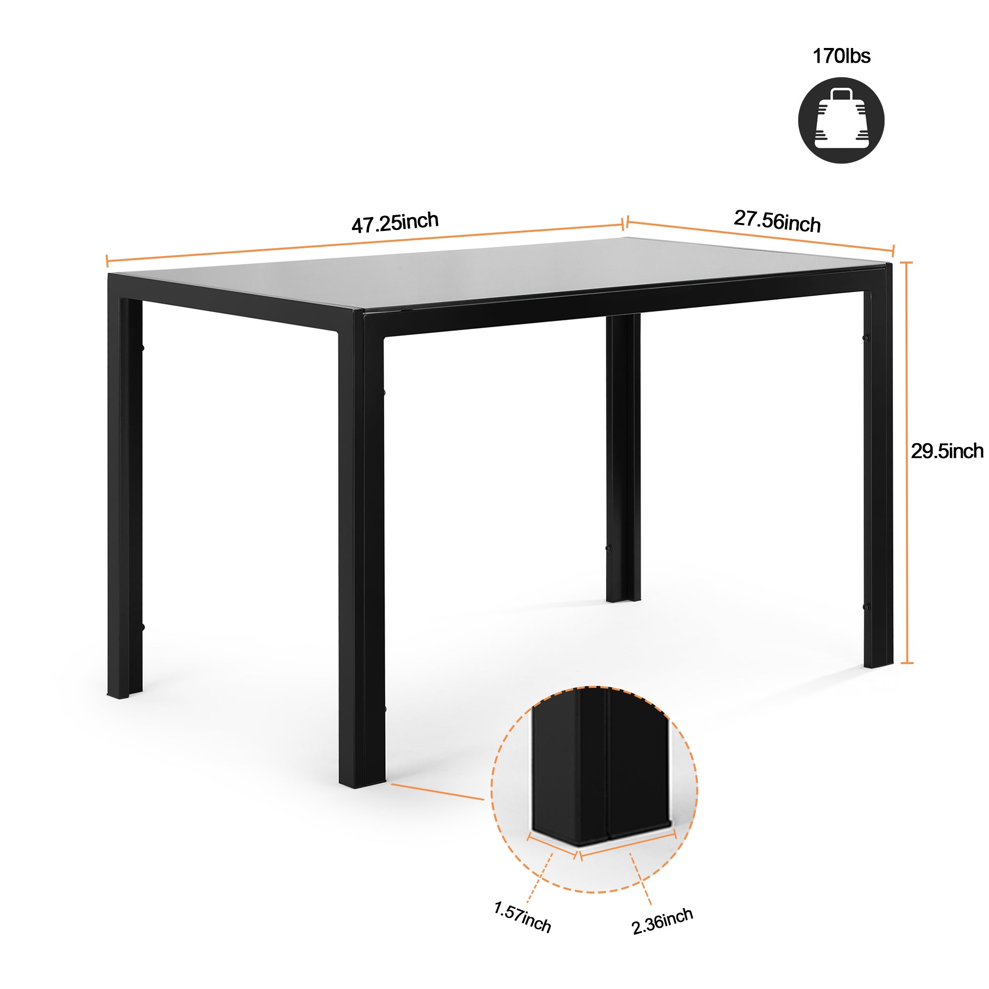 PAPROOS Dining Table Set for 4, Modern 5-Piece Kitchen Table Set with Marble Top and Faux Leather Upholstery Chairs