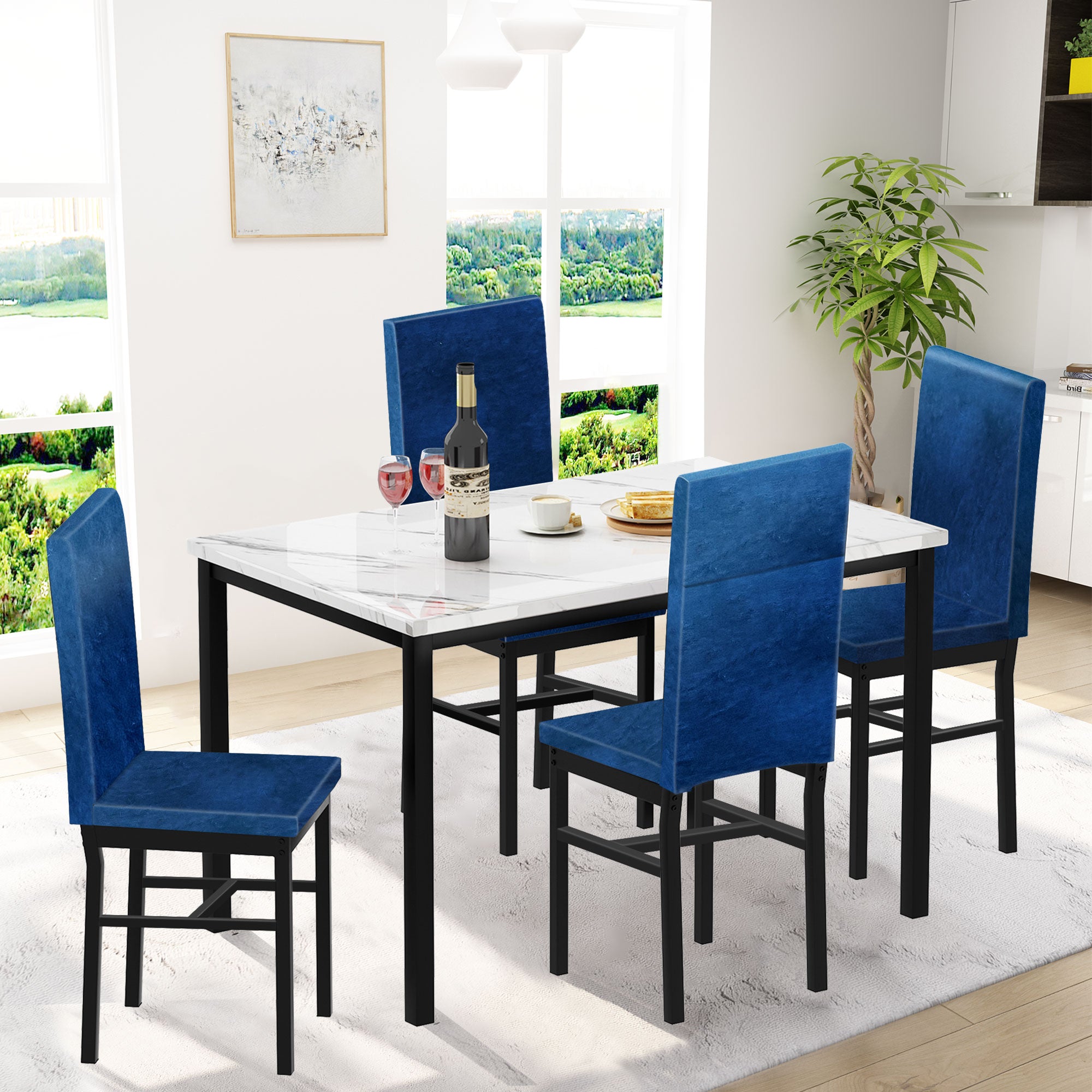 paproos 5 Piece Dining Table Set
