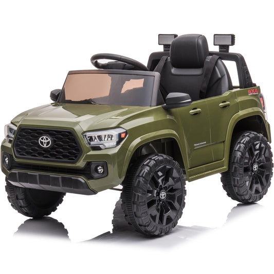 paproos Officially Toyota Tacoma 12V Ride on Cars with Remote Control, Battery Powered Ride on Toys for Toddlers Kids, Green