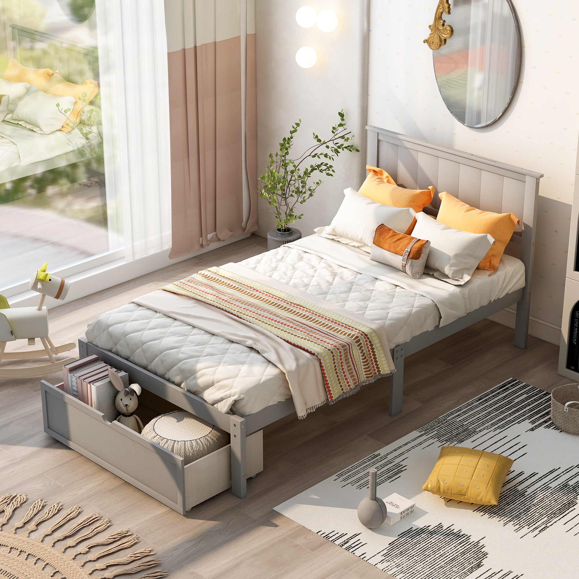 paproos Twin Bed with Storage, LJC01
