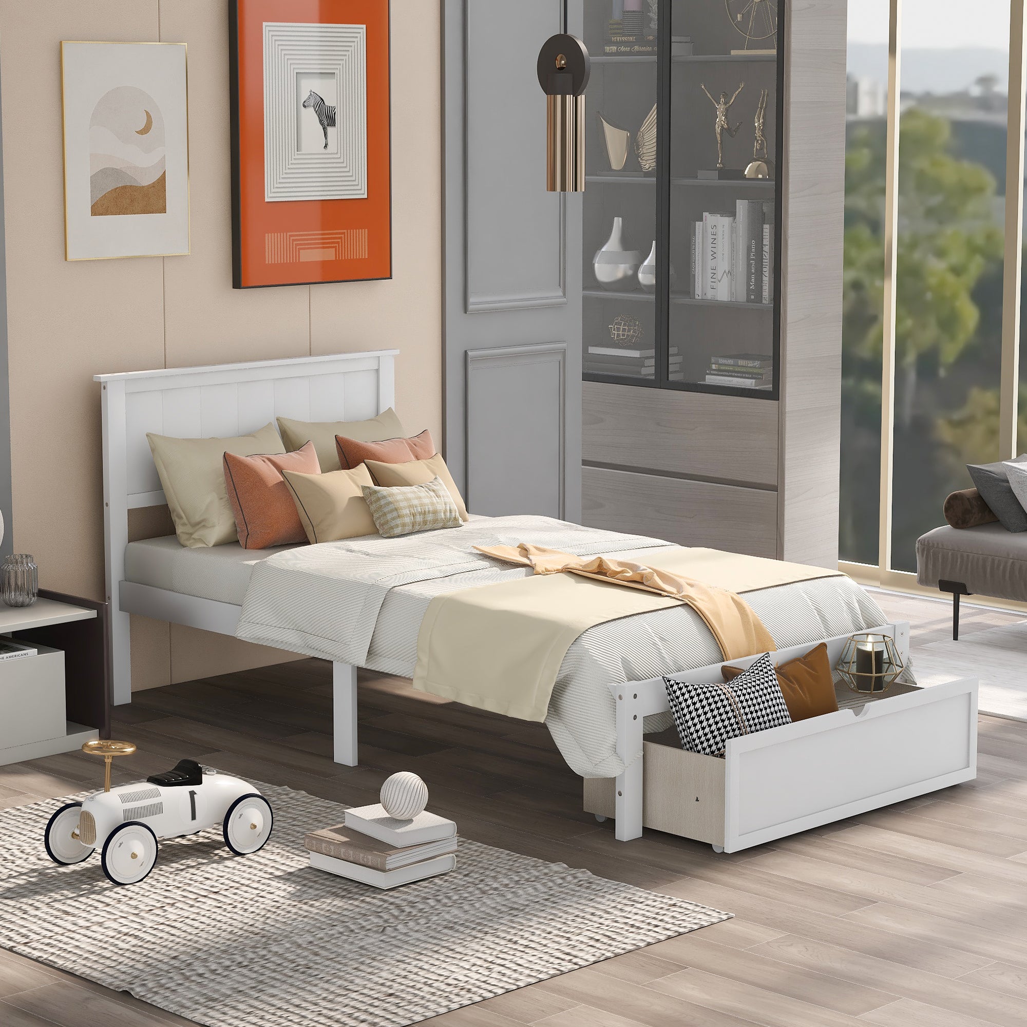 paproos Twin Bed with Storage, LJC01