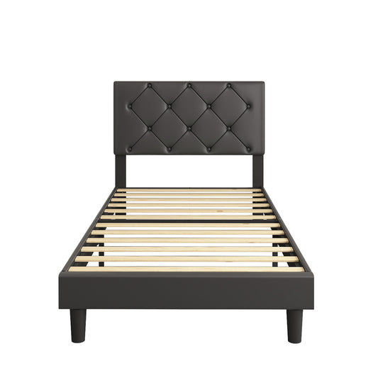 paproos Twin Size Upholstered Platform Bed