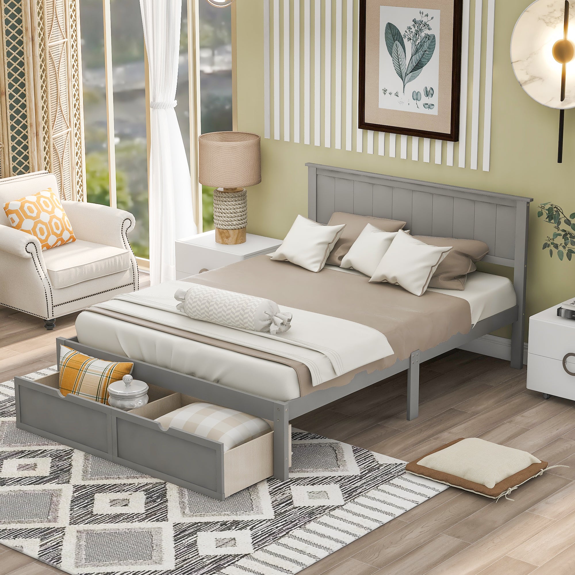 PAPROOS Full Bed with Storage