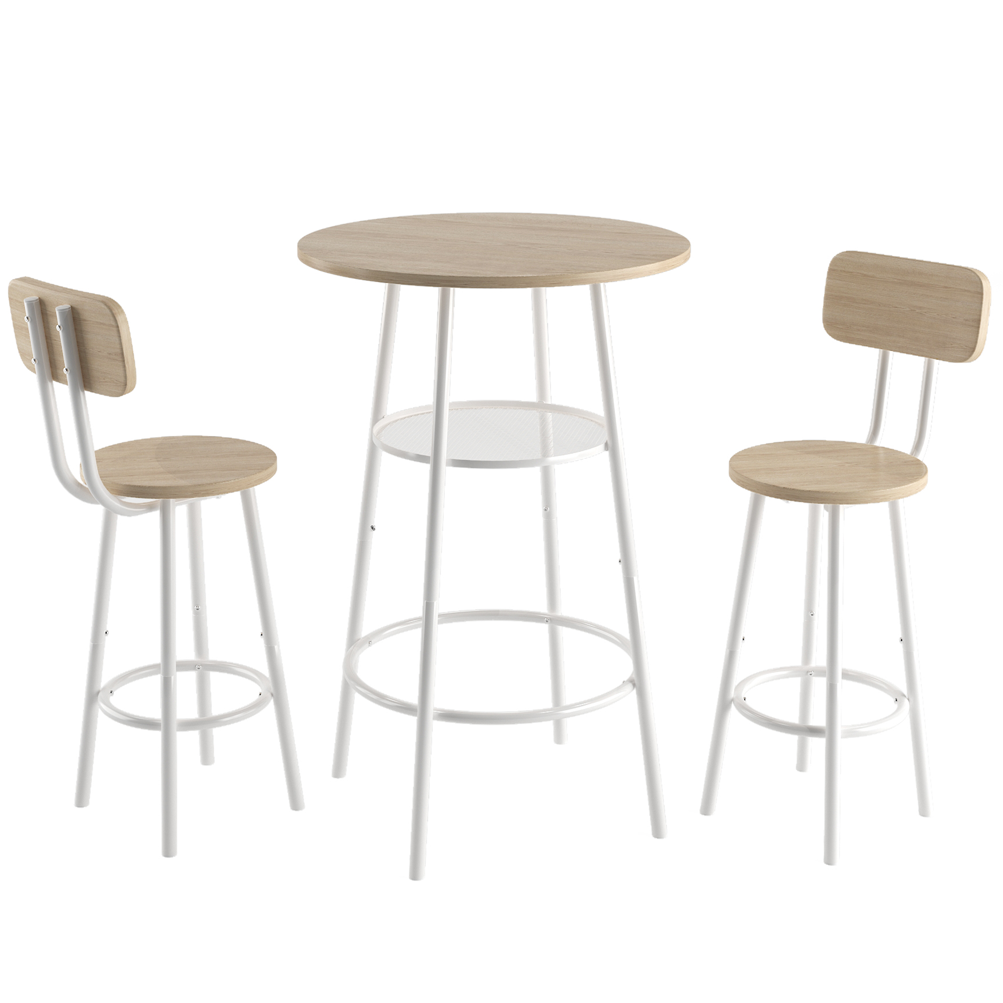 paproos 3 Piece Bar Table Set with Collapsible Bottle Holder
