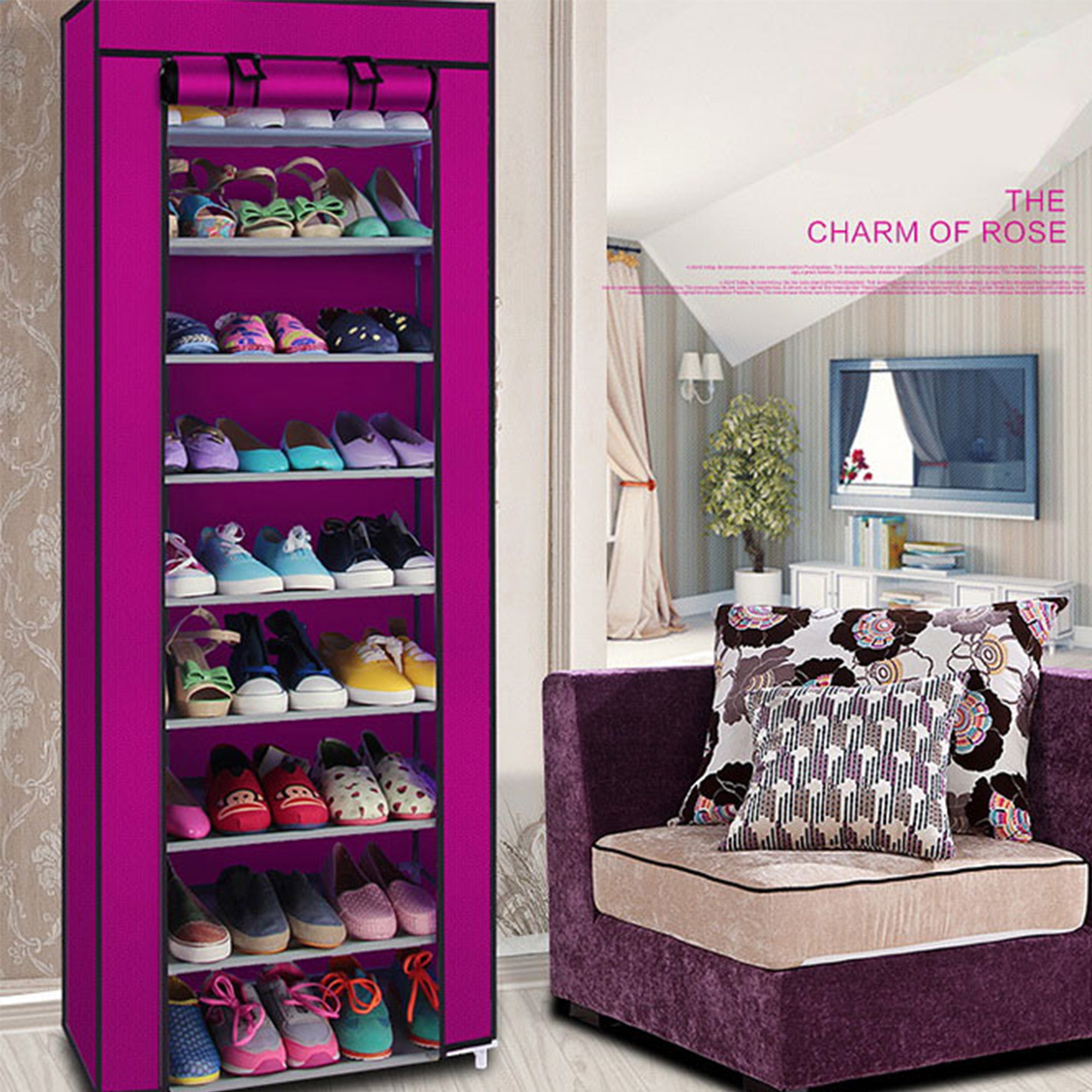 paproos Shoe Rack, 10 Tier Tall Shoe Rack