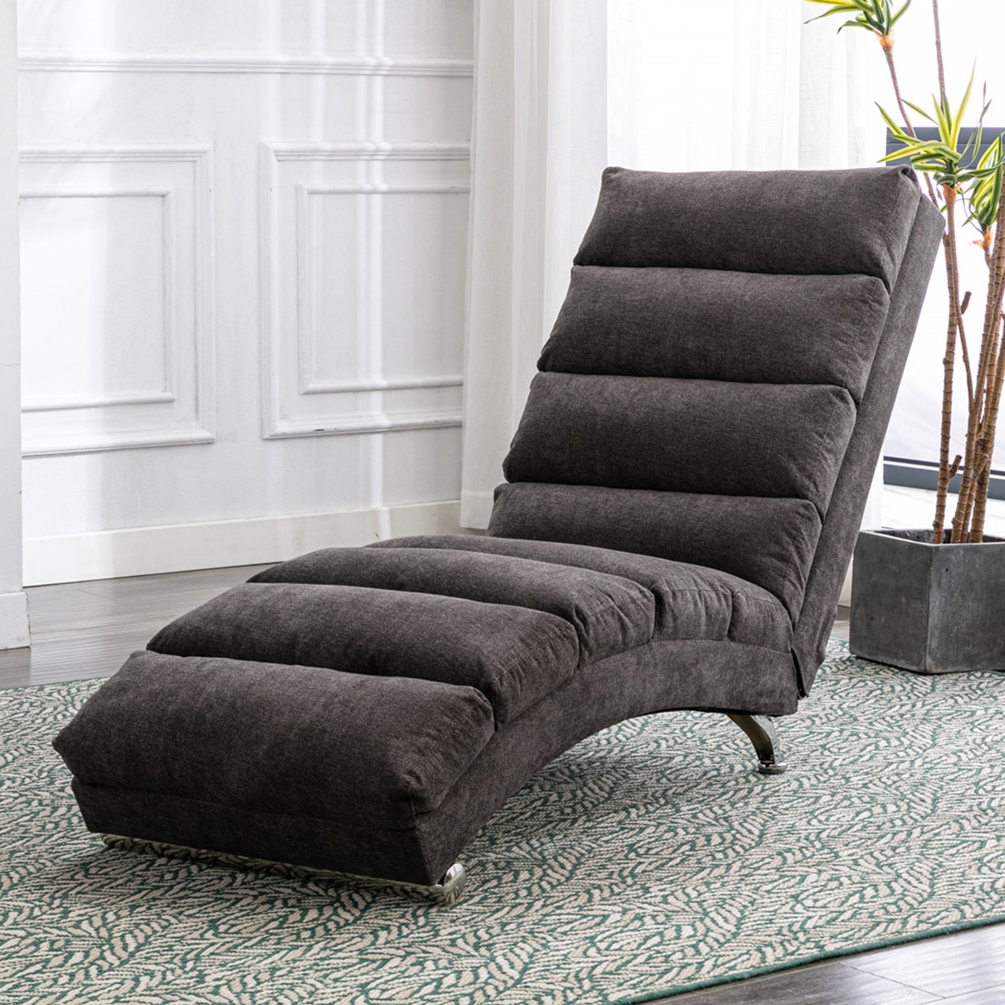 paproos Massage Chaise Lounge, Indoor Ergonomic Electric Massage Long Lounger with Remote Control, LJC