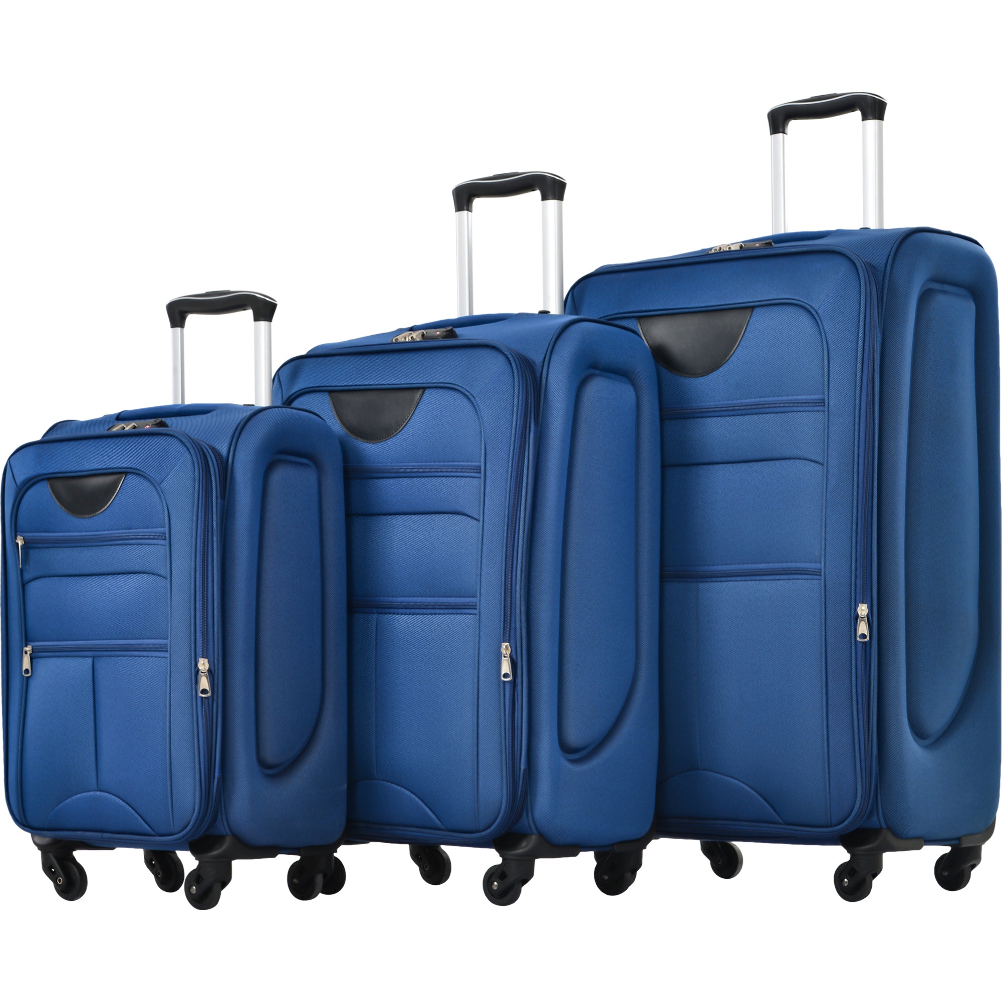 paproos 3 PCS Luggage Set, Lightweight Carry on Softside Suitcases Set, 22in 26in 30in