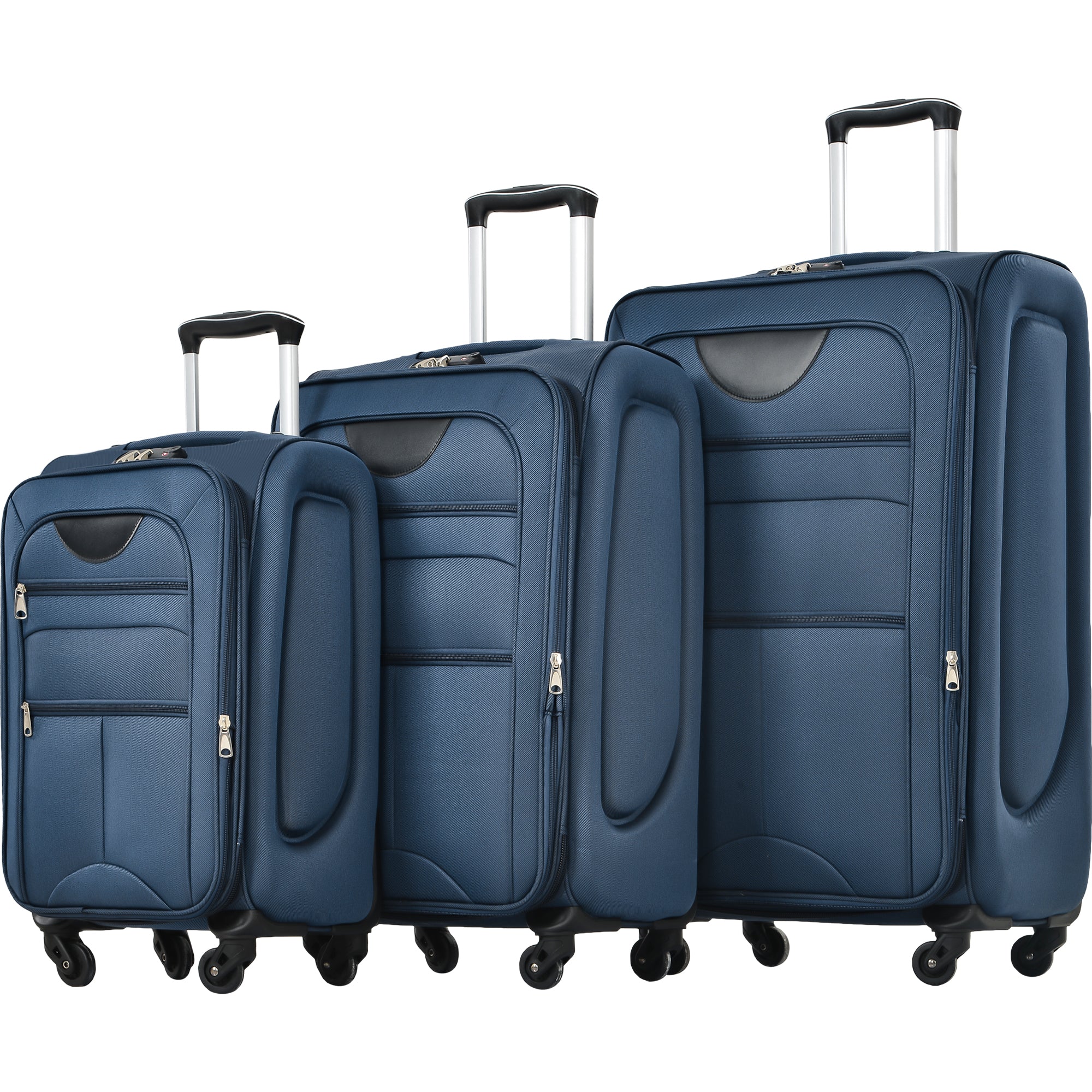 paproos 3 PCS Luggage Set, Lightweight Carry on Softside Suitcases Set, 22in 26in 30in