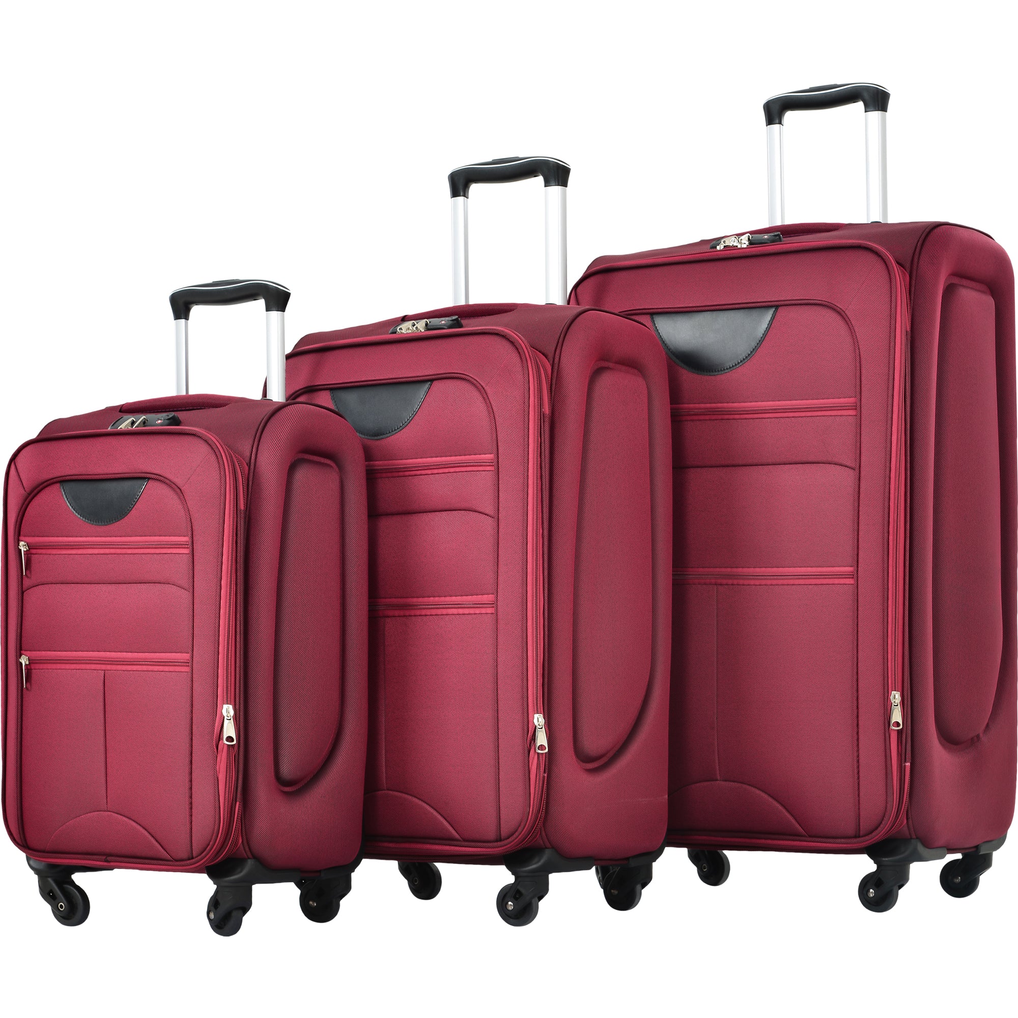 paproos 3 PCS Luggage Set, Lightweight Carry on Softside Suitcases Set, 22in 26in 30in