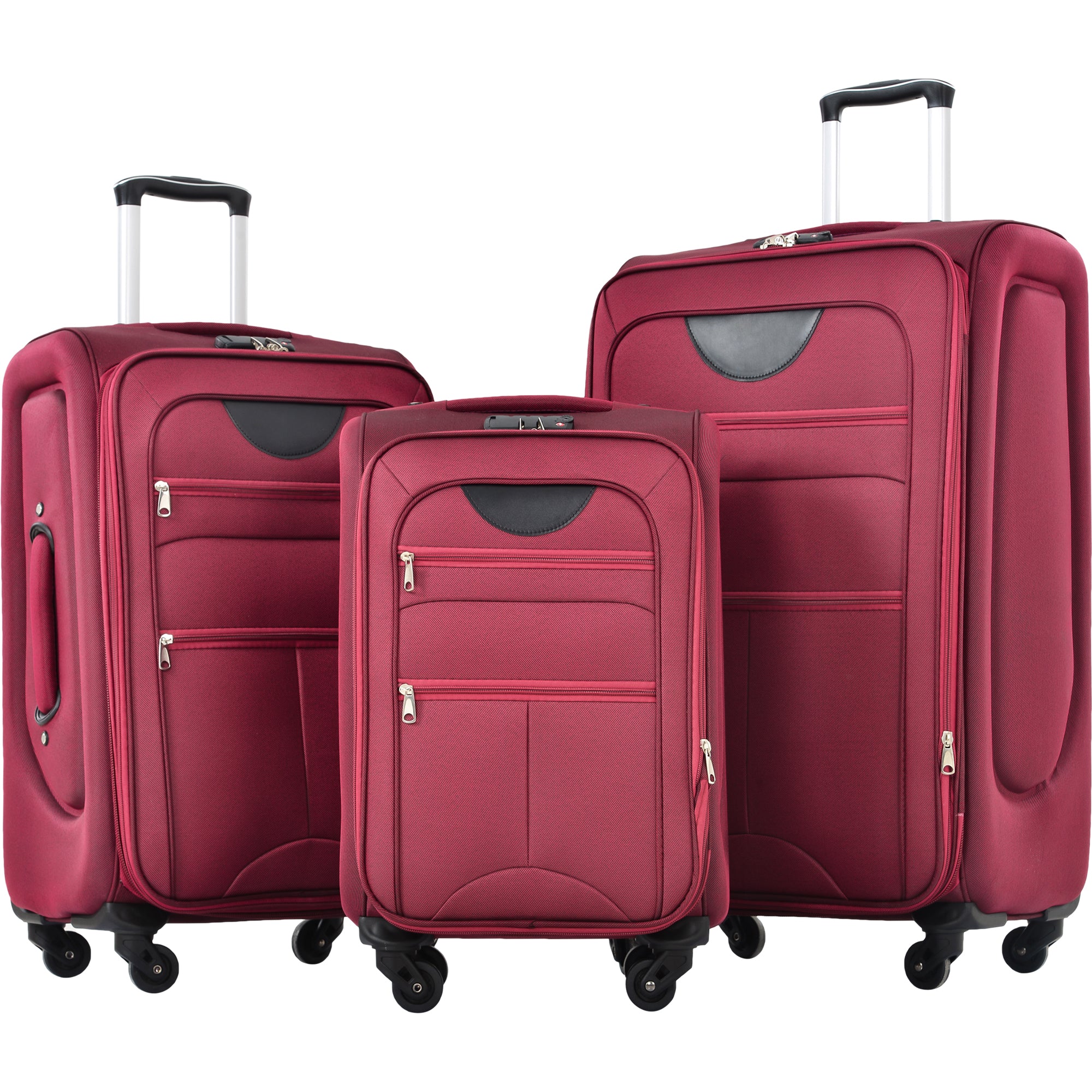 paproos 3 PCS Luggage Set, Lightweight Carry on Softside Suitcases Set, 22in 26in 30in