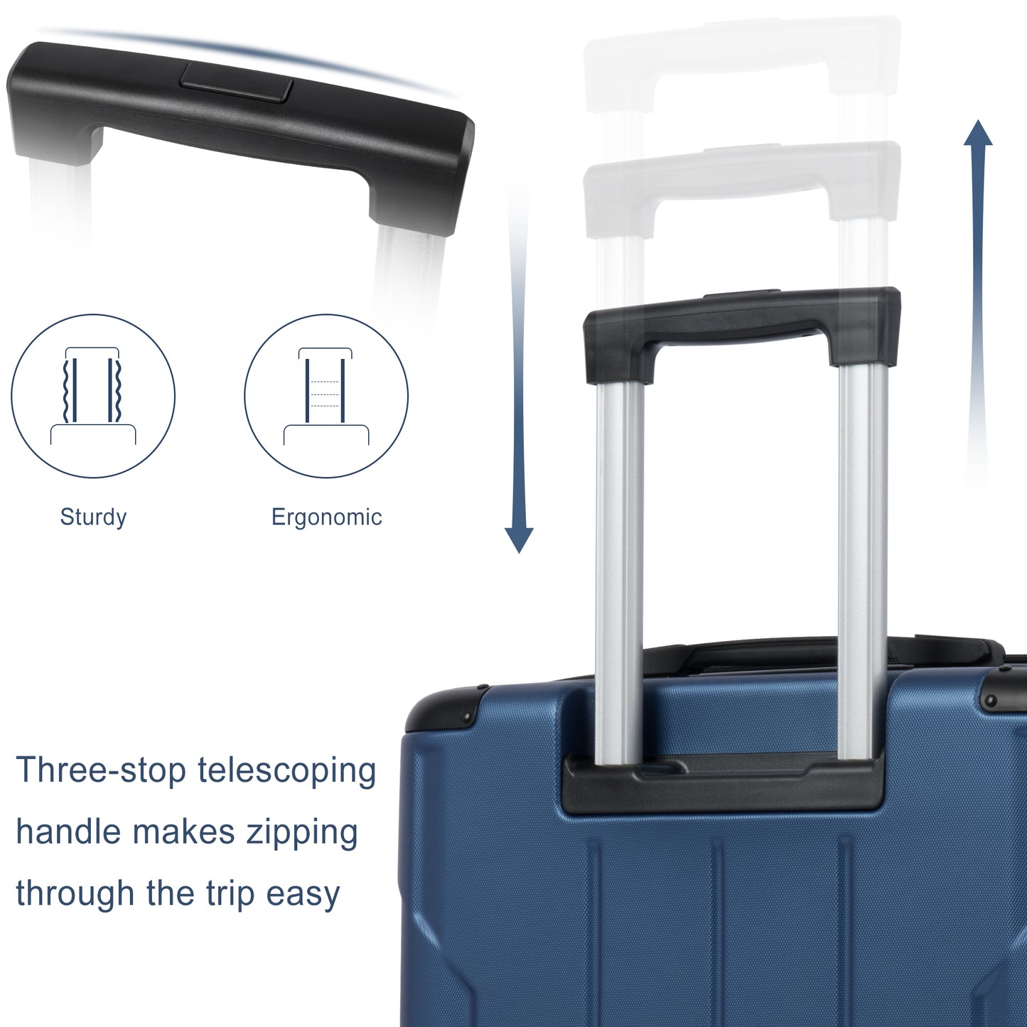 paproos 3 Piece Luggage Set, 20" 24" 28" Hard Case Suitcase Set, Fashion Expandable Suitcase with Spinner Wheel and TSA Lock